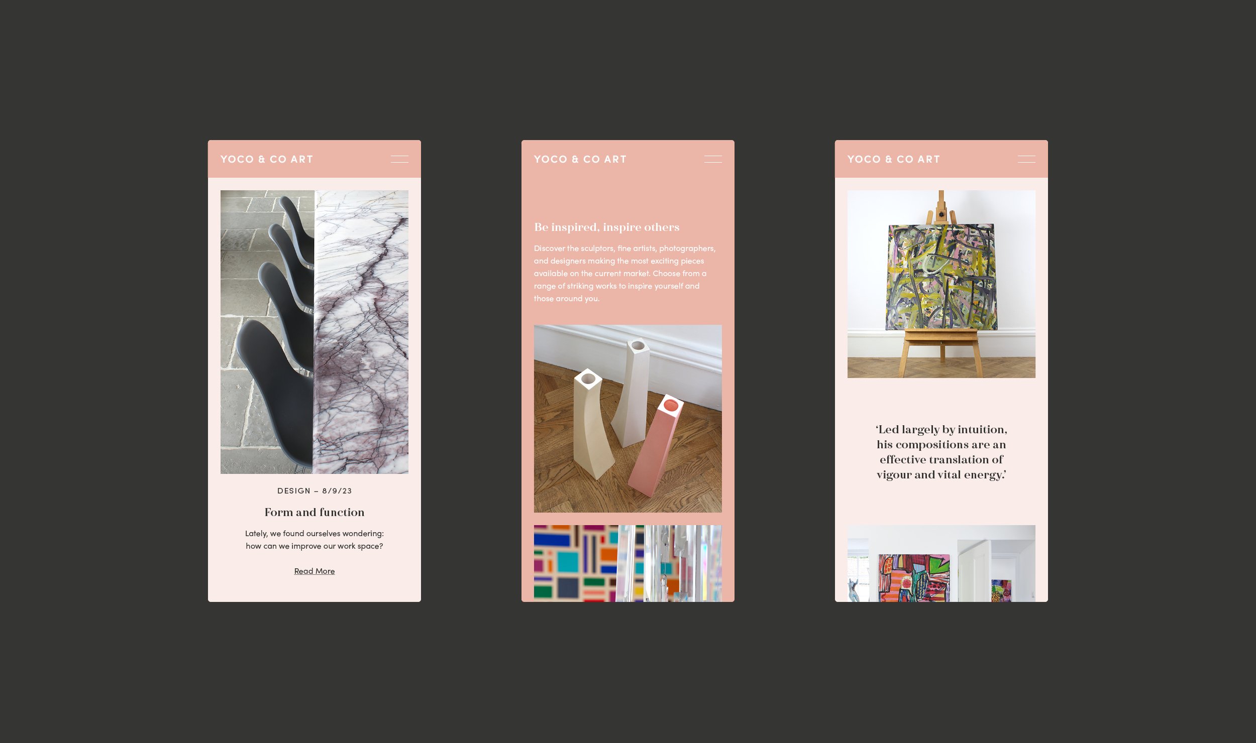 The website featured both a shop and an insightful blog that shared stories about the art and the artists.