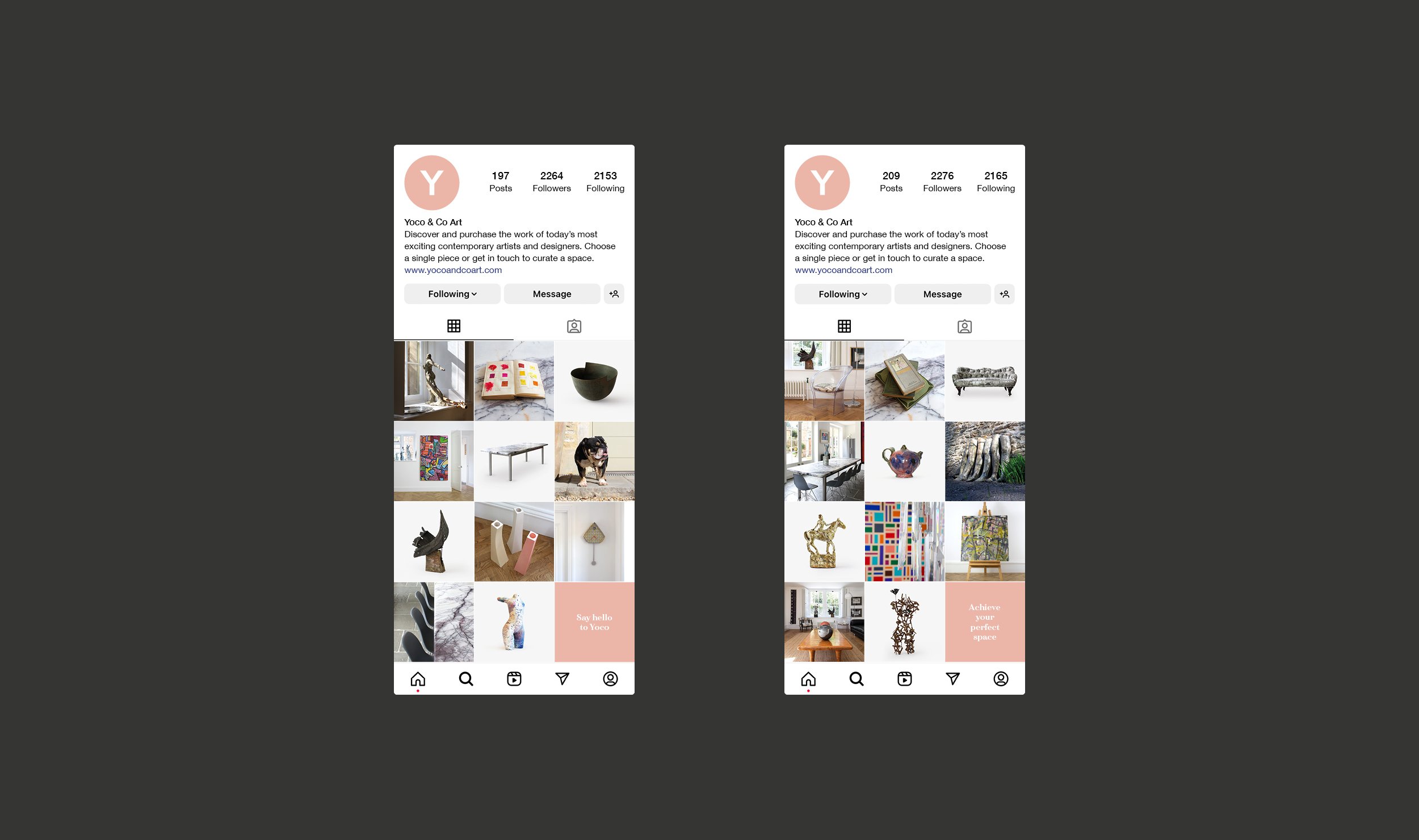 A social media campaign offered art and design inspirations from the Yoco and Co Art HQ.