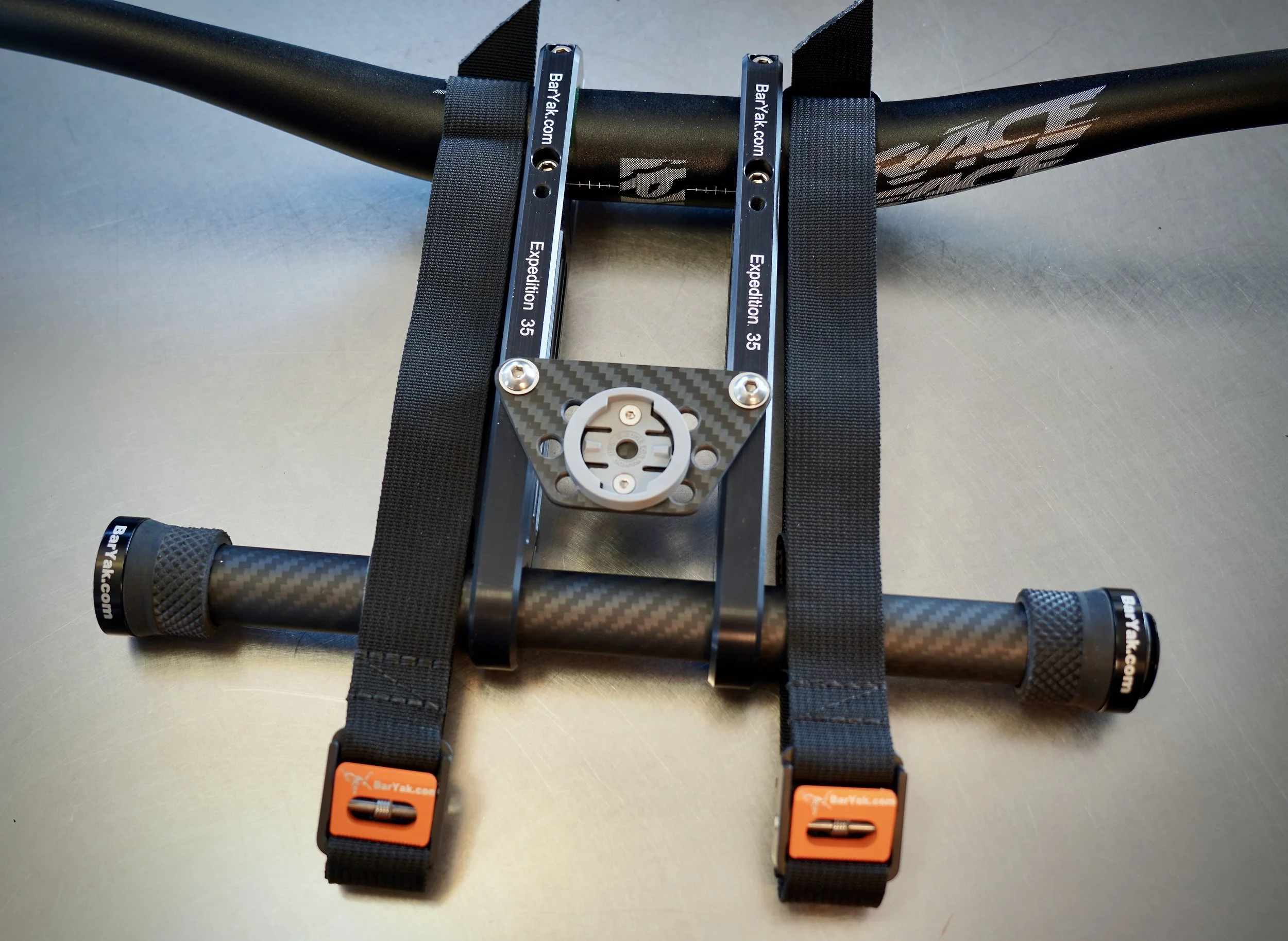 Carbon Accessory Grid Wedge, Wahoo 1:4 Turn Cam, BarYak Expedition, Austere Expedition Straps, Lock On Bar Ends.JPG