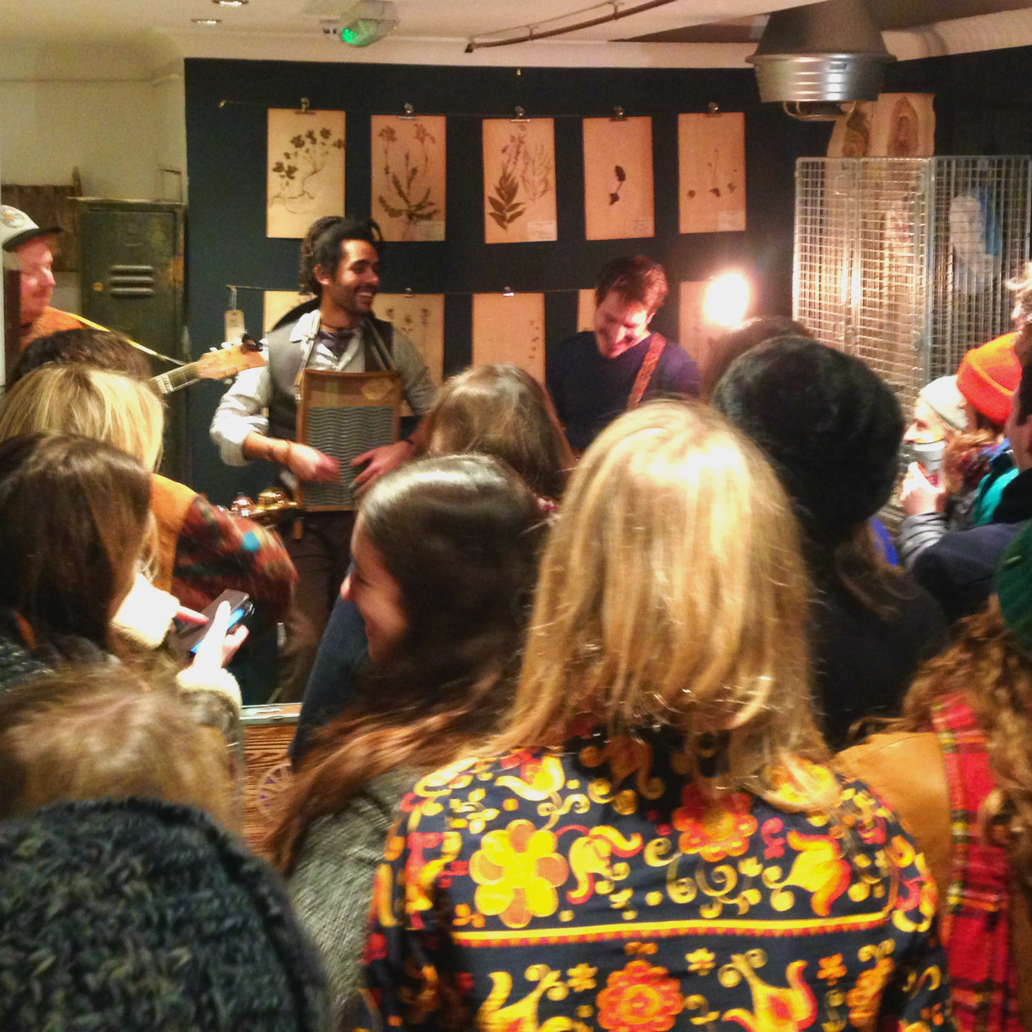 Loved seeing Chris playing the washboard, very Rag & Bone and a great sound in amongst the art and curiosities of the shop. 