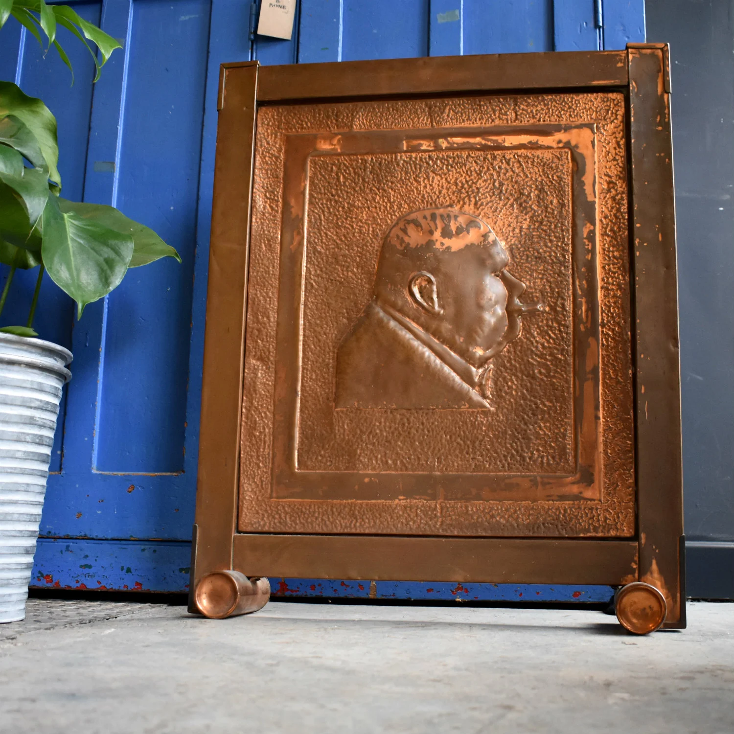 Hand Beaten Winston Churchill Fire Screen