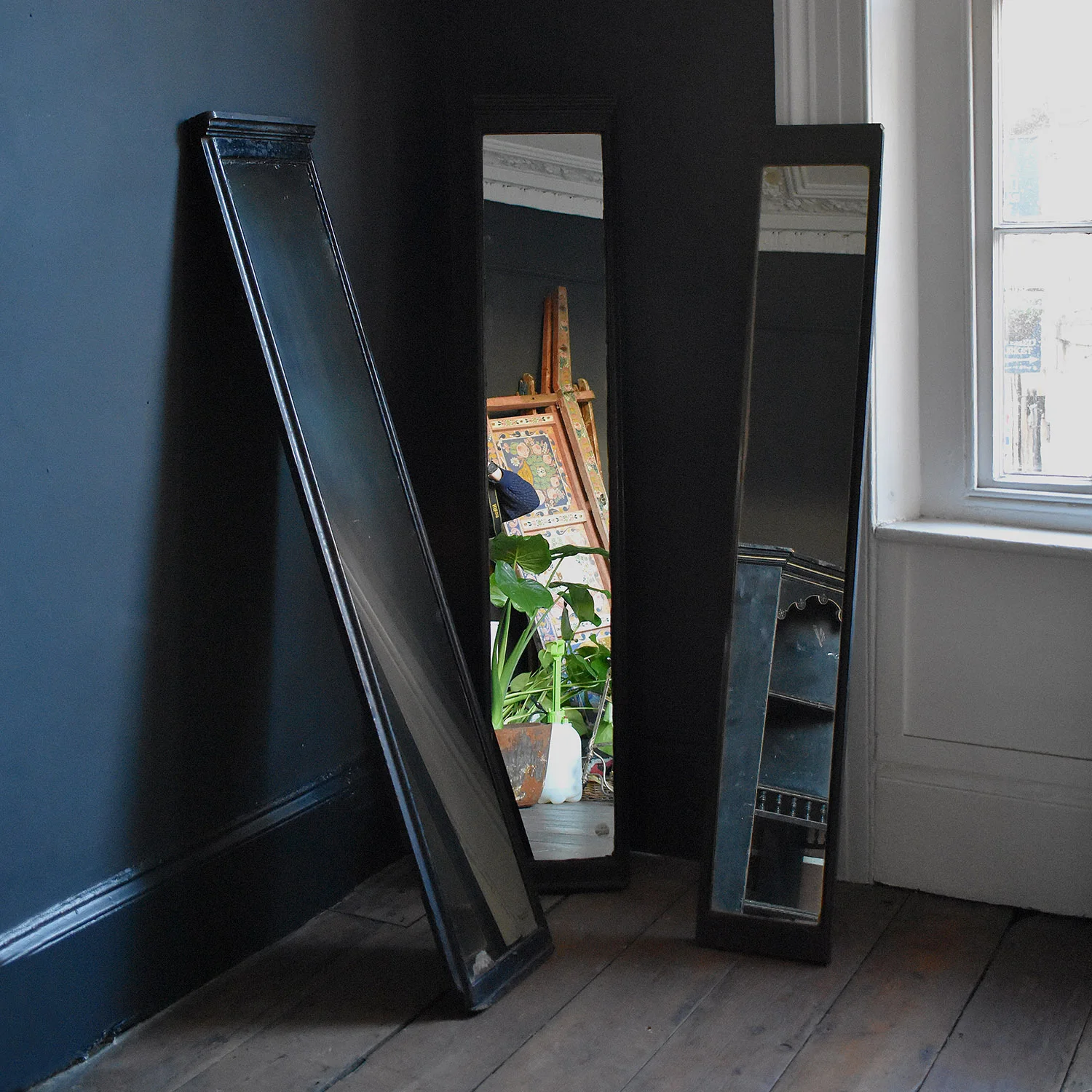 19th Century Ebonised Shop Mirrors 