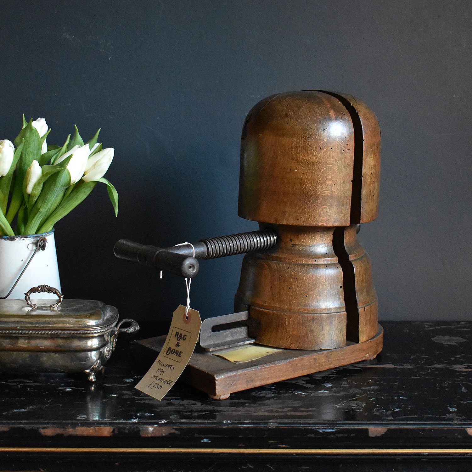 Antique Milliner's Wooden Hat Stretcher 