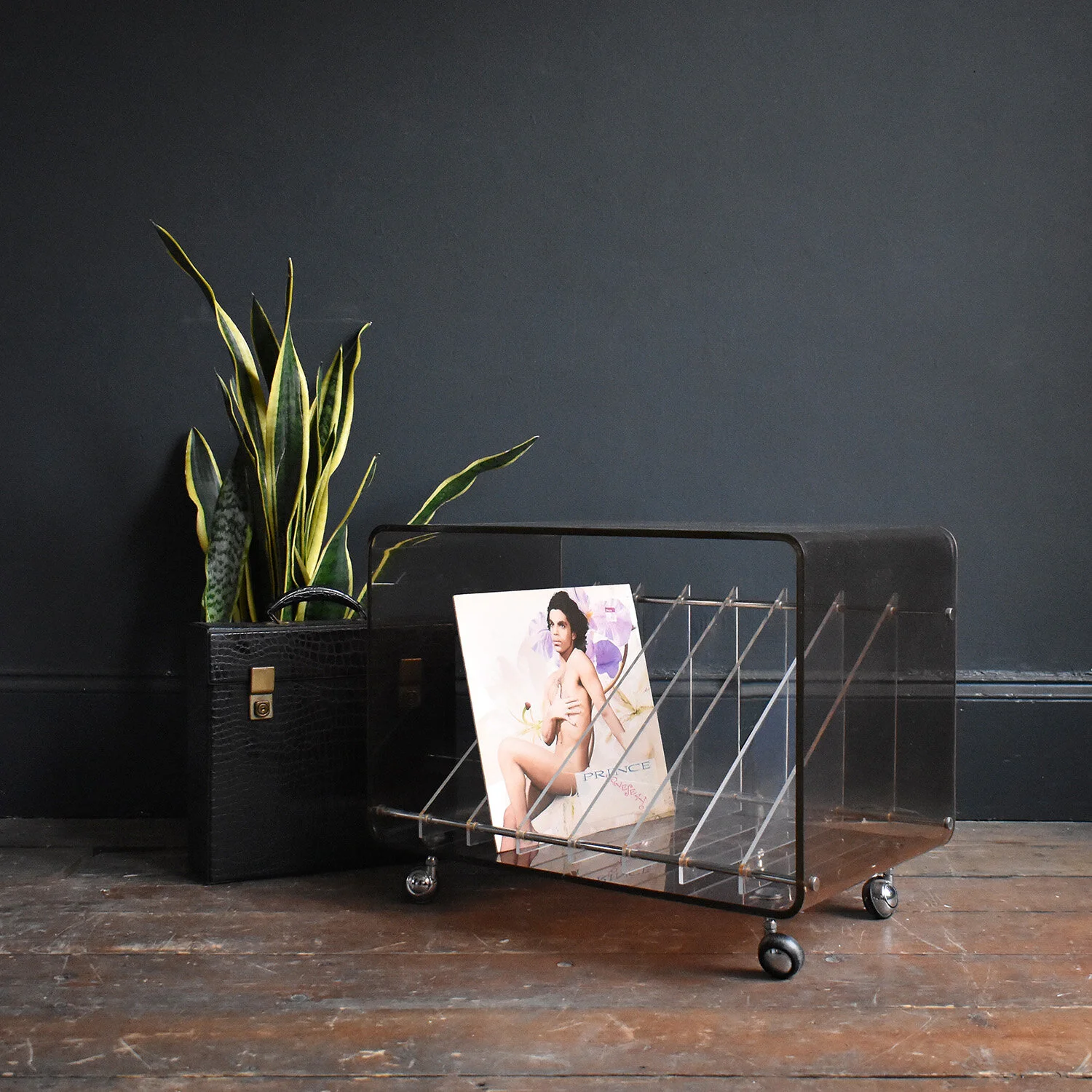 Lucite Record Player Stand by Michel Dumas for Roche Bobois