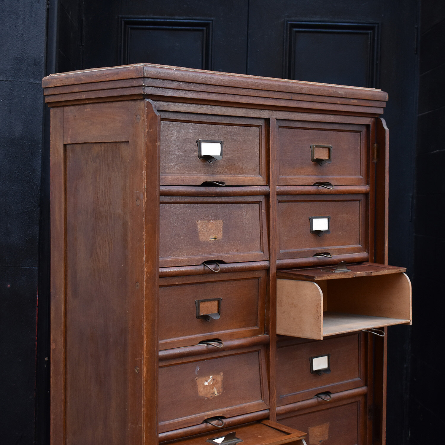 Tall Oak Bank of Post Office Drawers — Vintage and Antique Decorative  Interiors