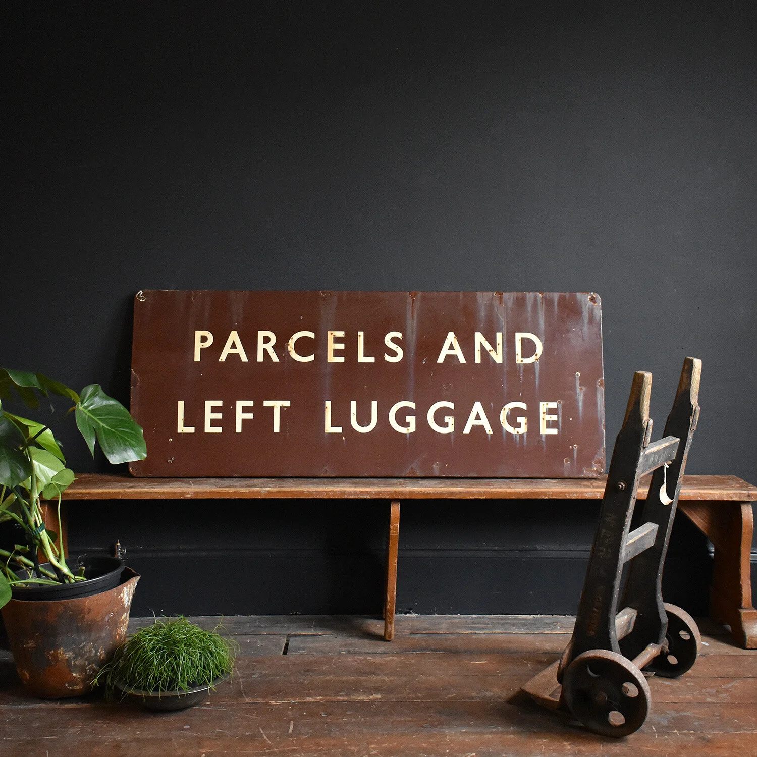 Vintage British Rail (West) Enamel Sign - 'Parcels and Left Luggage'
