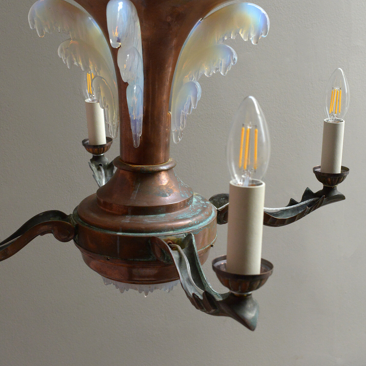 french-copper-and-opal-glass-chandelier--vintage-light-Ezan-hutt-decor-side-detail (Copy)