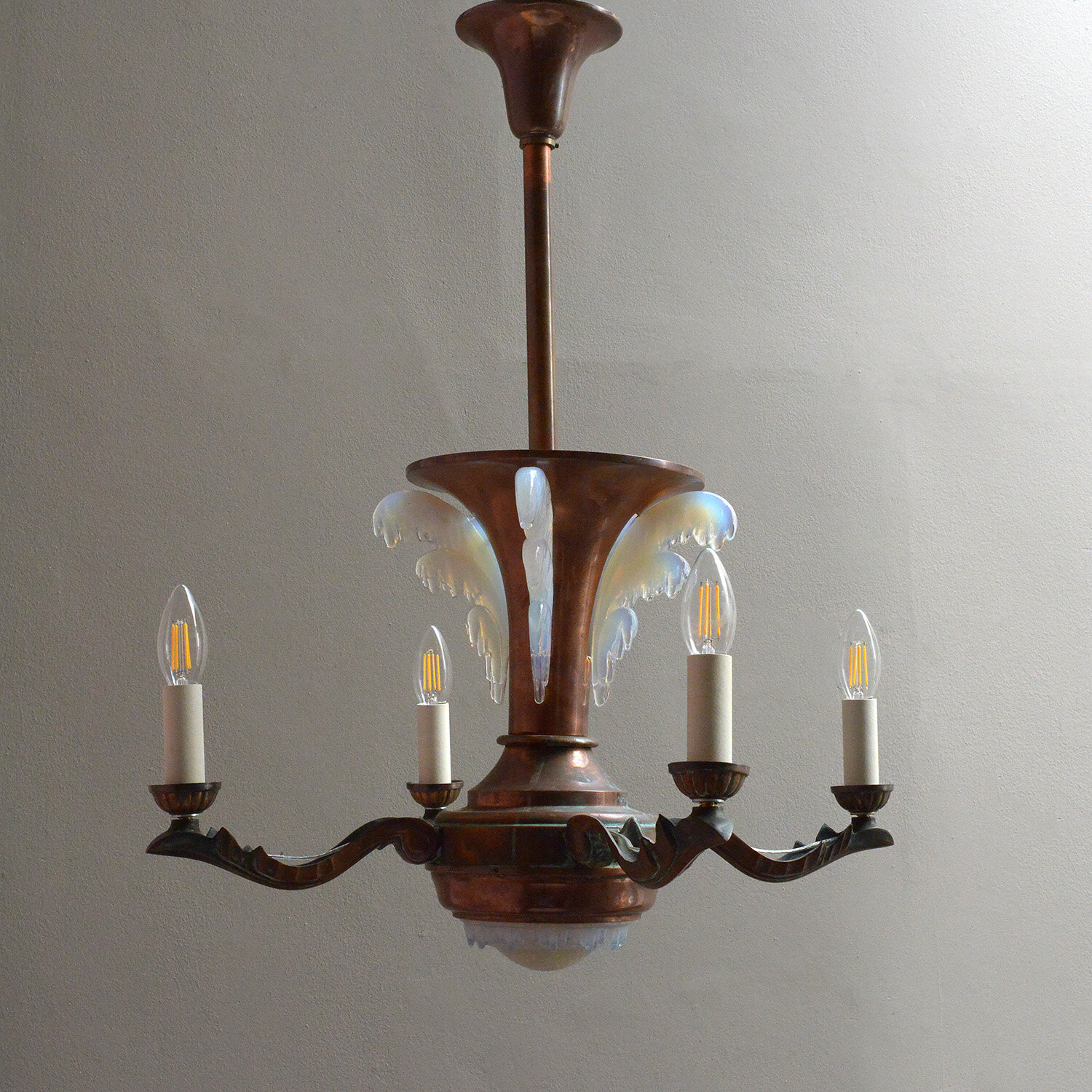 french-copper-and-opal-glass-chandelier--vintage-light-Ezan-hutt-decor-2 (Copy)