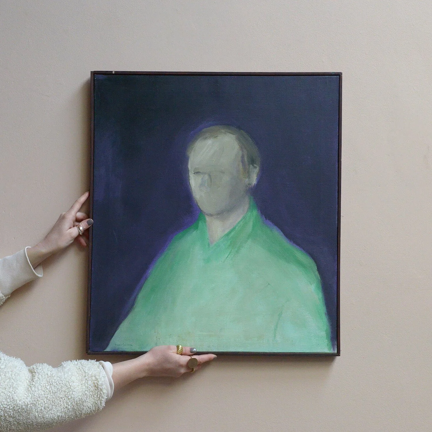 Oil on Canvas Self Portrait by Hasse Eriksson