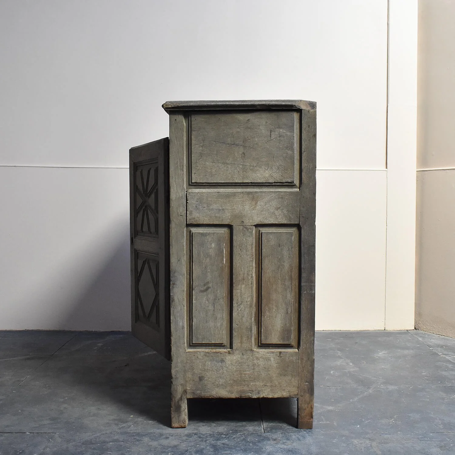 right side 18th Century Bleached Oak Cupboard hutt decor