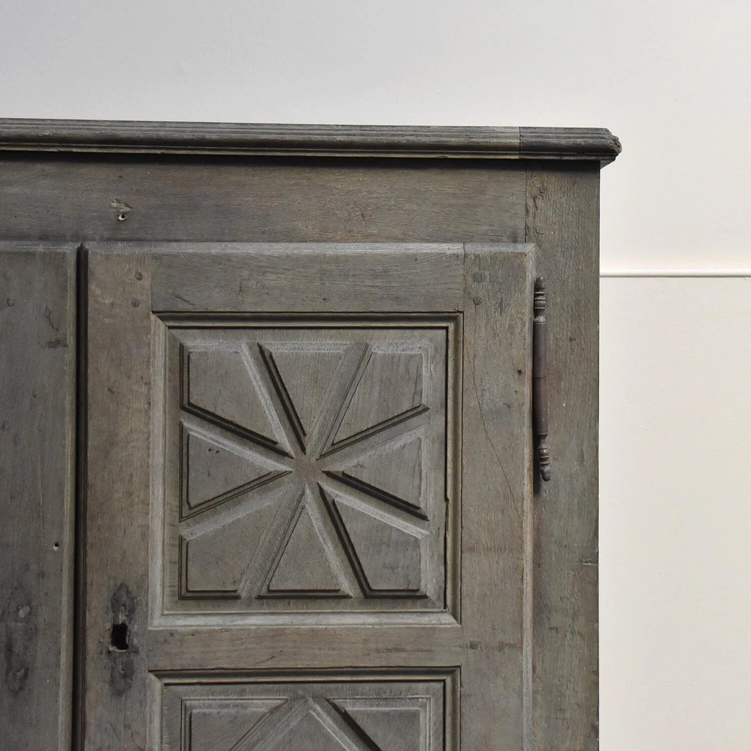 right corner 18th Century Bleached Oak Cupboard hutt decor