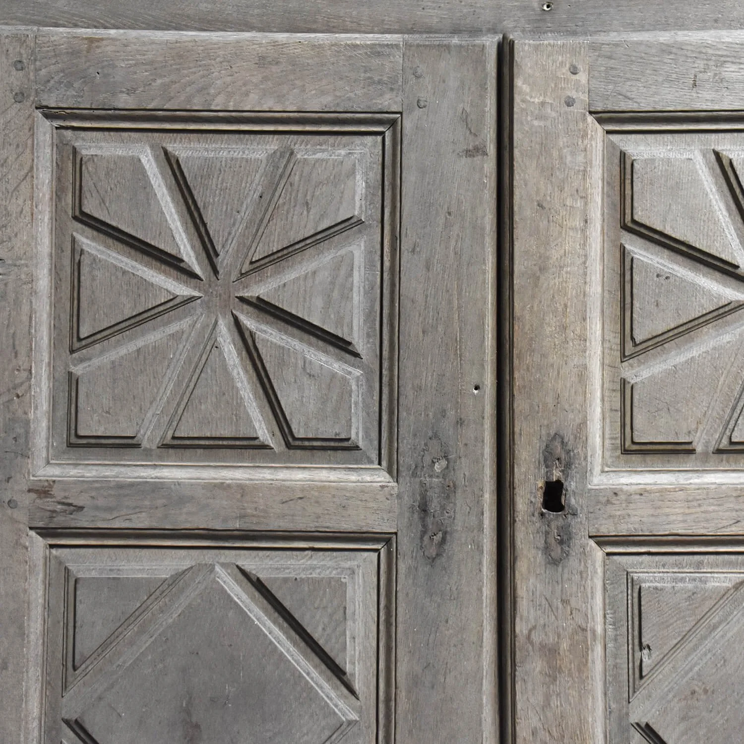 door detail 18th Century Bleached Oak Cupboard hutt decor