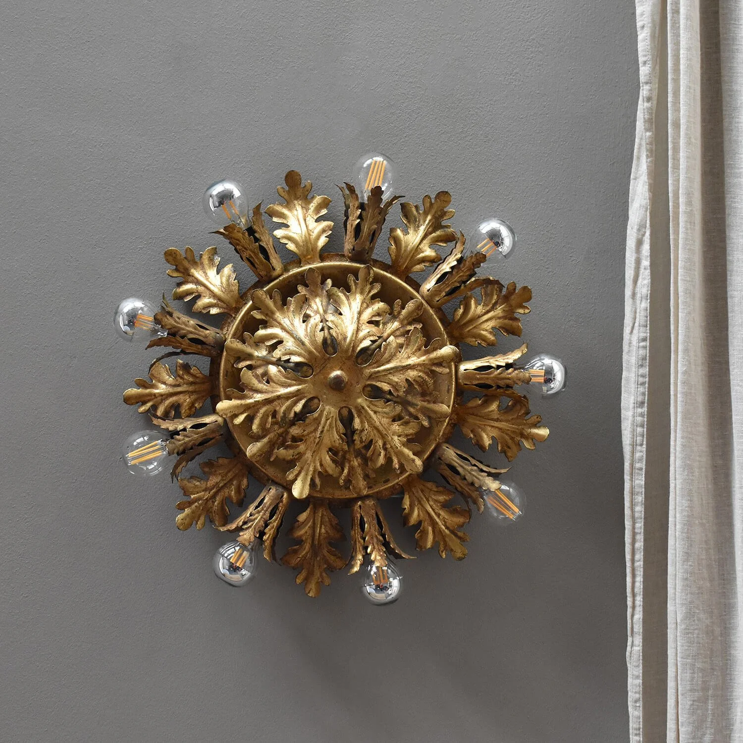 Large Banci Firenze Flush Florentine Gilt Light