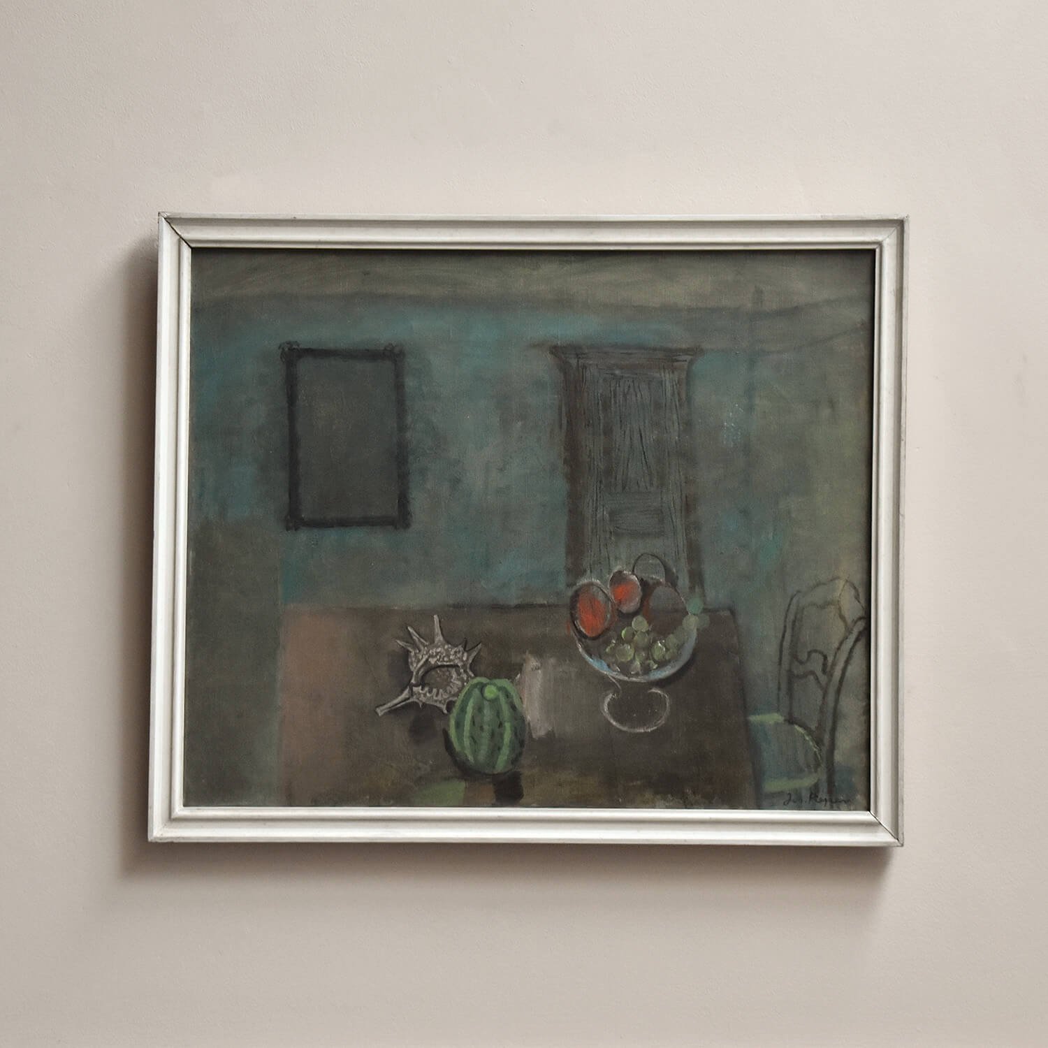 Large 20th Century Oil Painting 'Interior' by Josef Pieper hutt decor Bristol