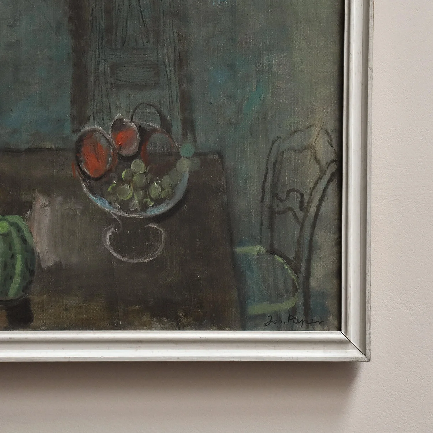 signature Large 20th Century Oil Painting 'Interior' by Josef Pieper hutt decor Bristol
