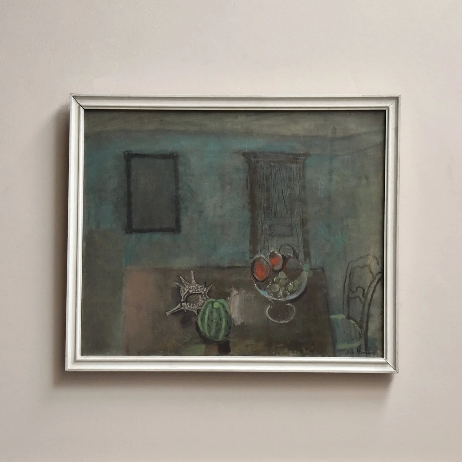 Large 20th Century Oil Painting 'Interior' by Josef Pieper (1907-1977)