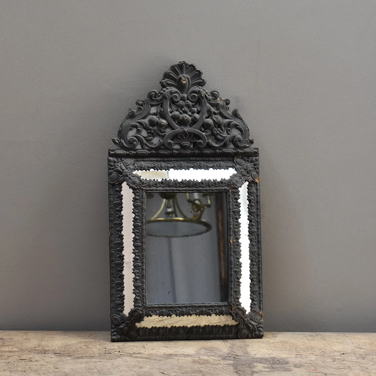 19th Century Repousse Cushion Mirror hutt decor bristol
