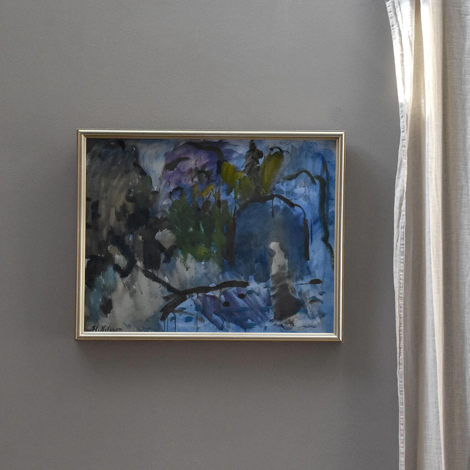 20th Century Abstract Swedish Oil Painting by Hans Nilsson hutt decor bristol