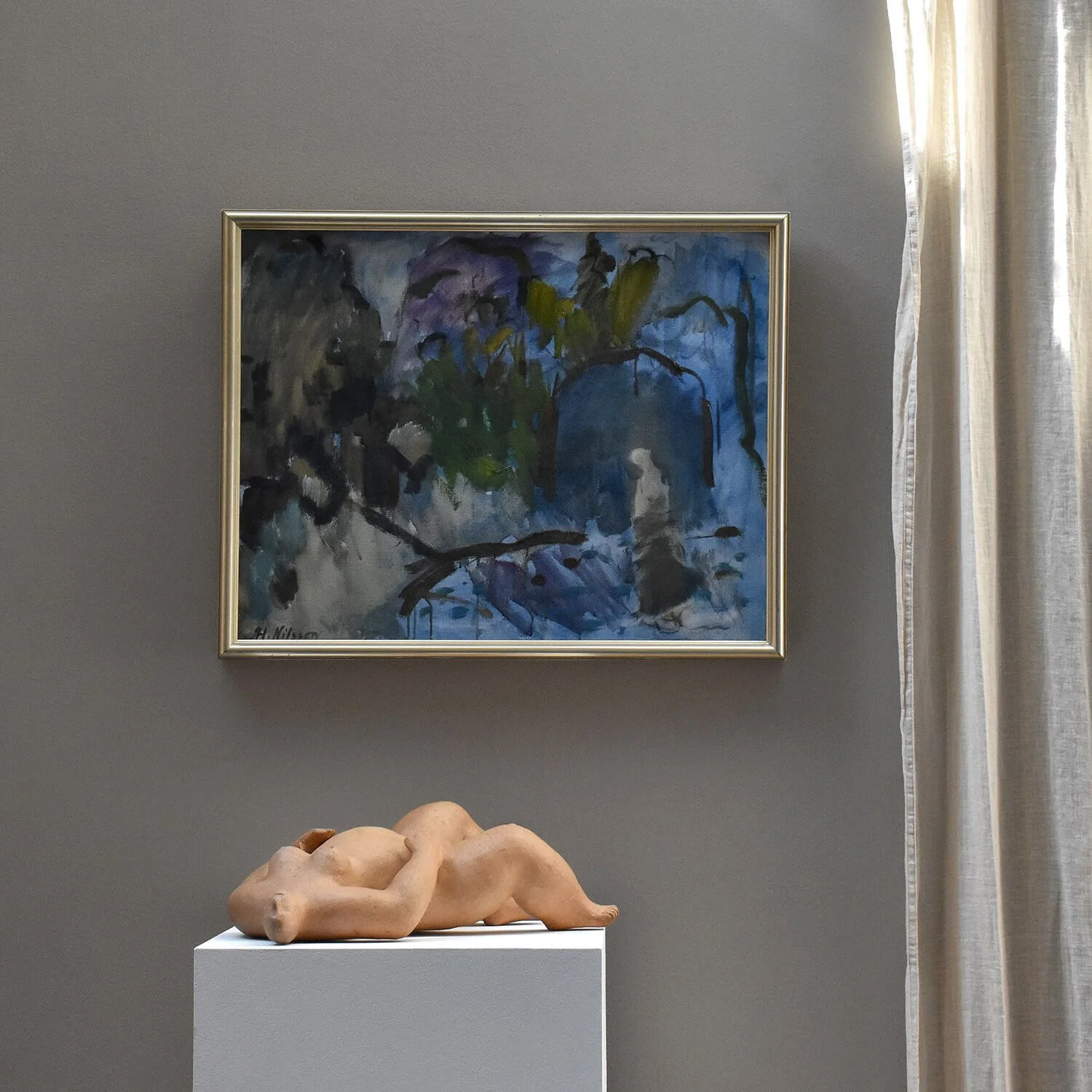 sculpture 20th Century Abstract Swedish Oil Painting by Hans Nilsson hutt decor bristol
