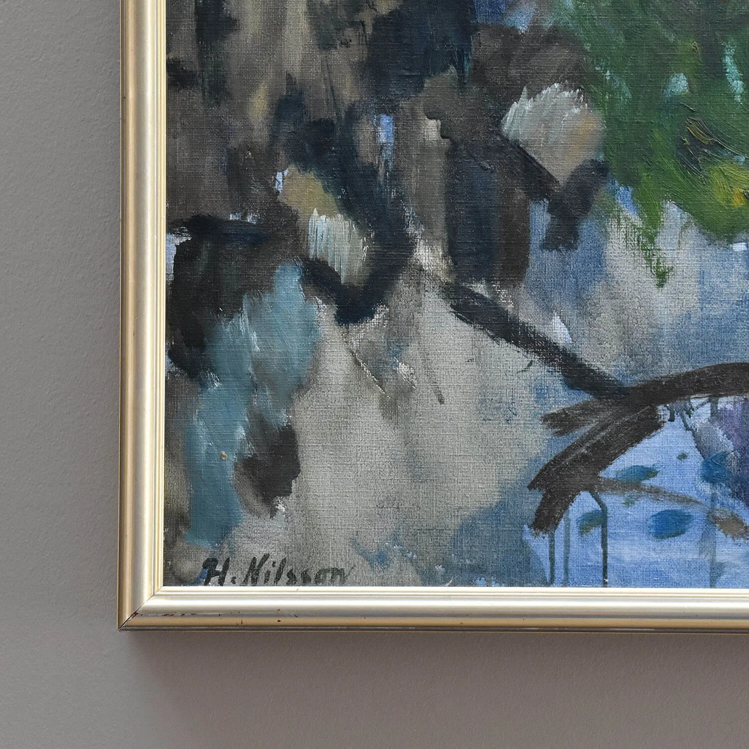 signature 20th Century Abstract Swedish Oil Painting by Hans Nilsson hutt decor bristol