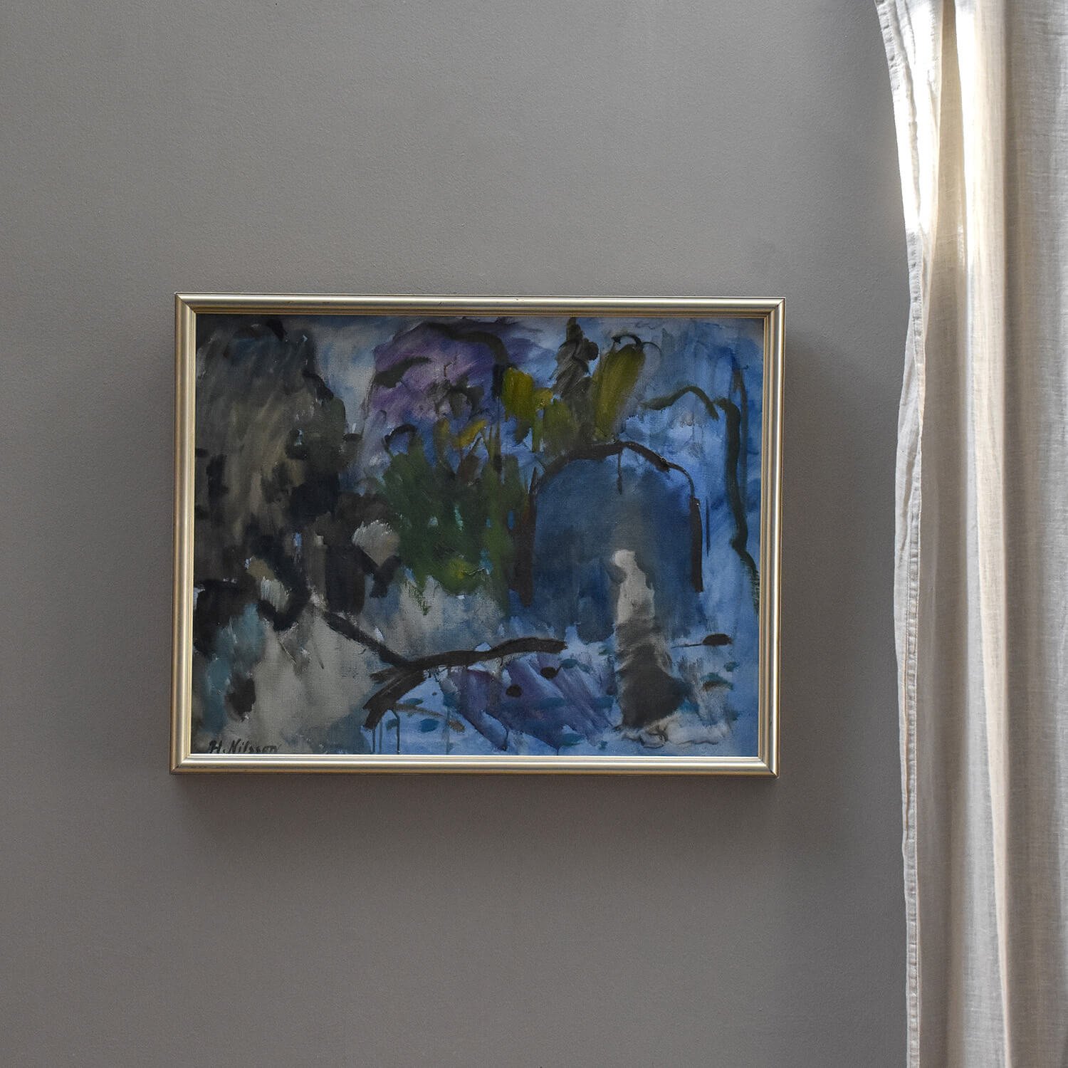 20th Century Abstract Swedish Oil Painting by Hans Nilsson