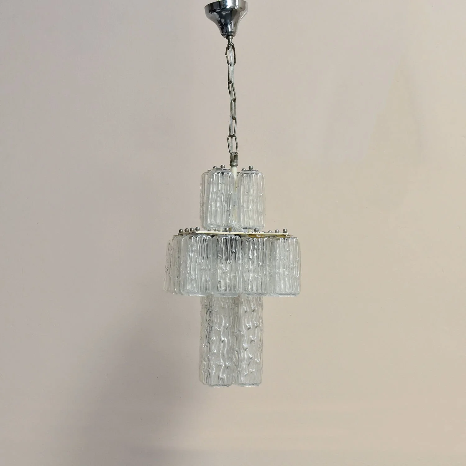 side Mid Century Murano Corteccia Chandelier light hutt decor