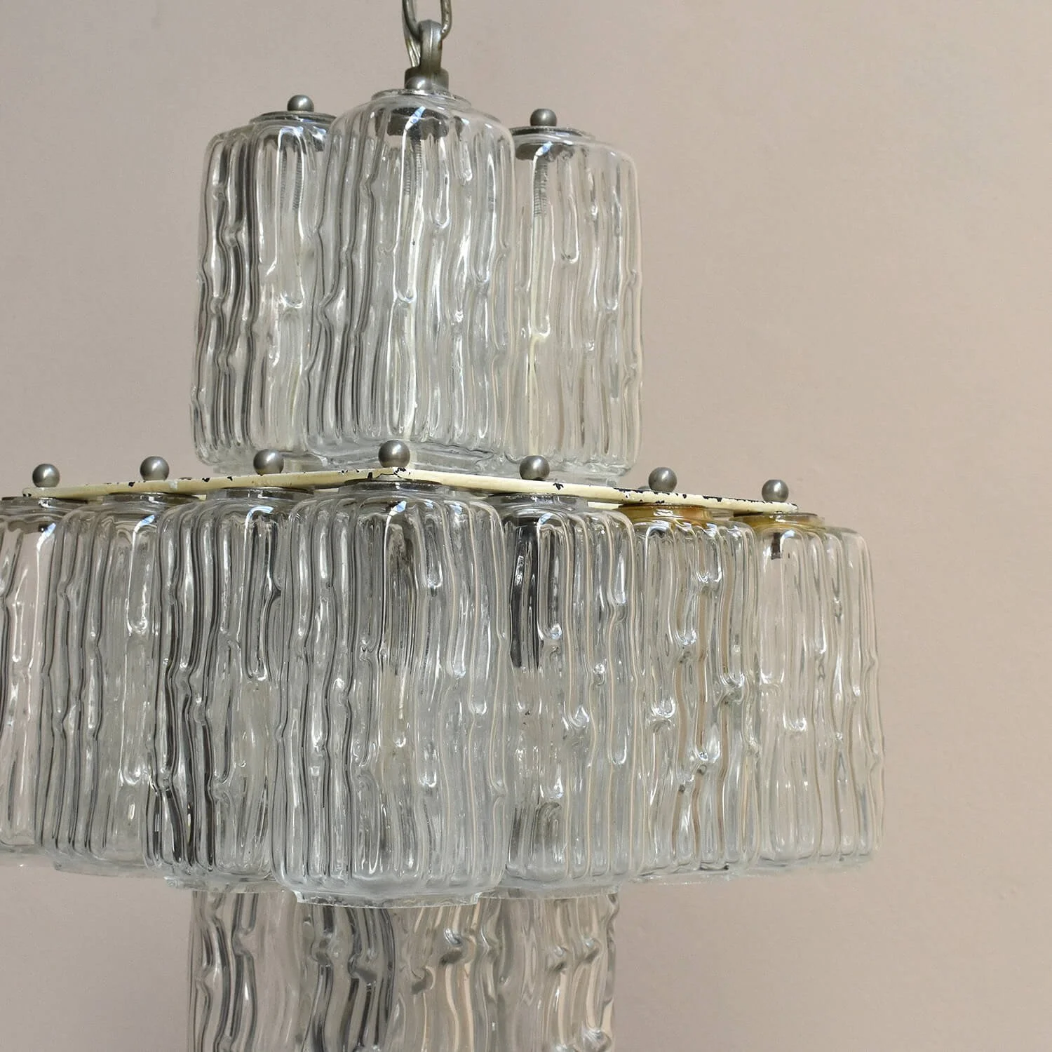 detail Mid Century Murano Corteccia Chandelier light hutt decor