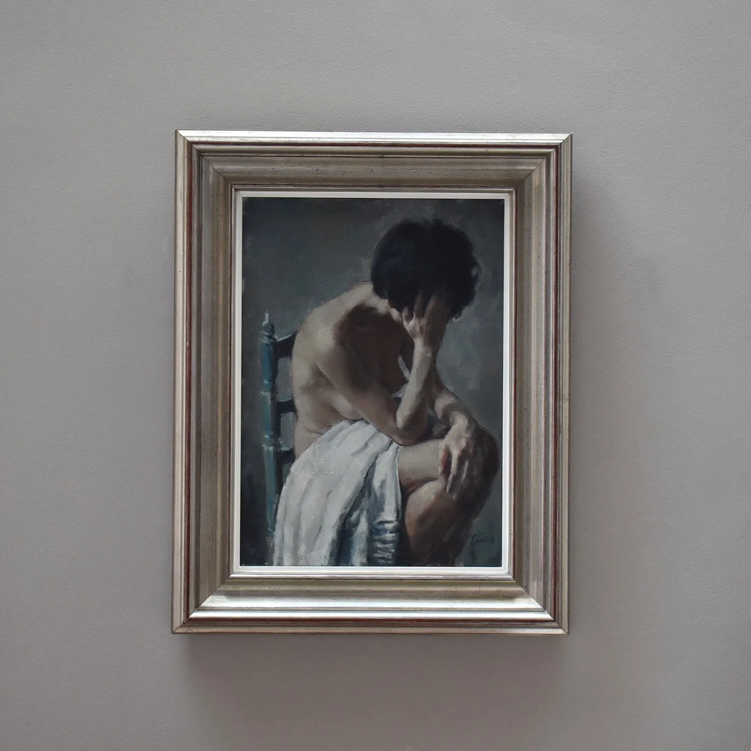 Contemplative Nude Oil Painting by Fidel Trias i Pagès hutt decor Bristol