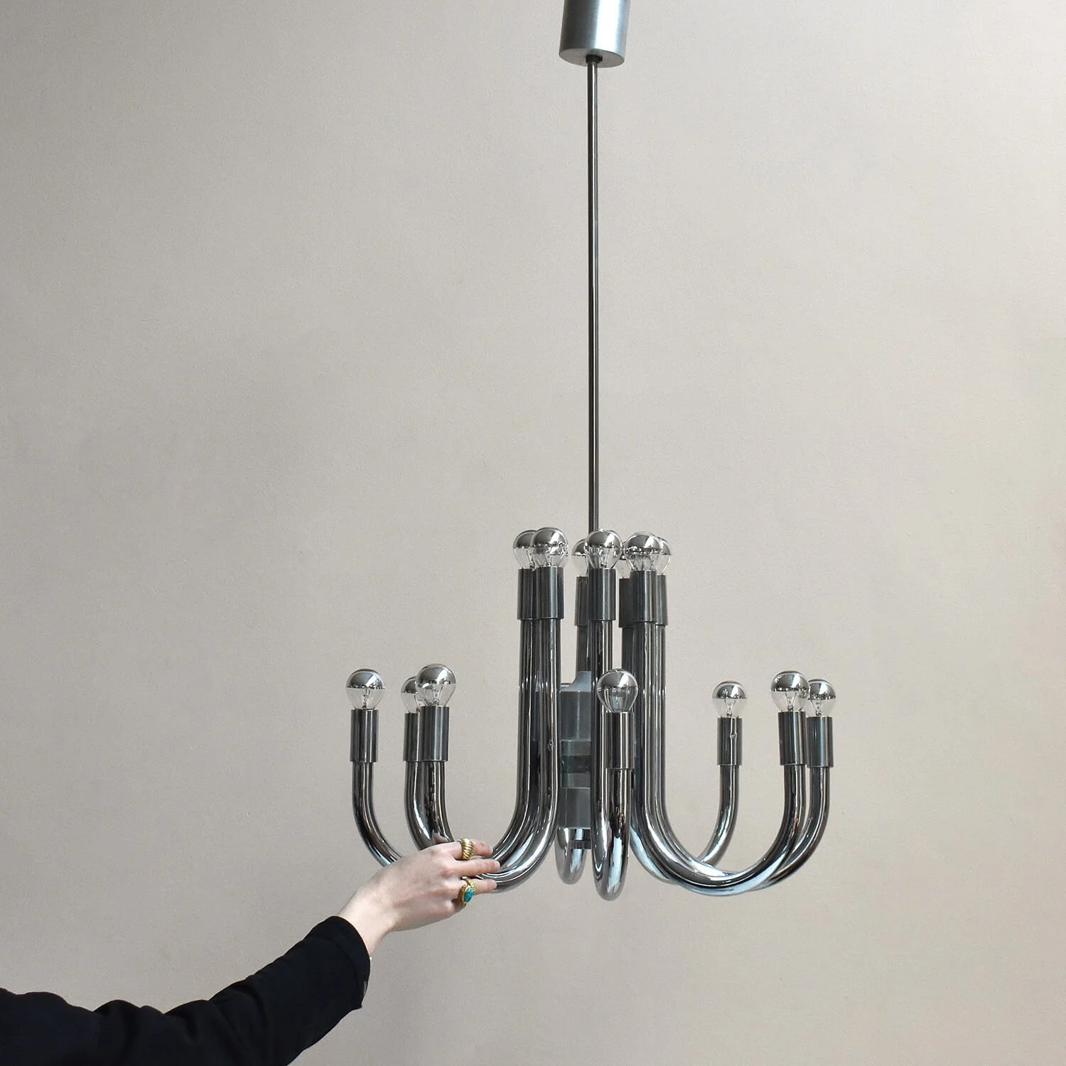 Impressive 16 Lamp Mid Century Chandelier