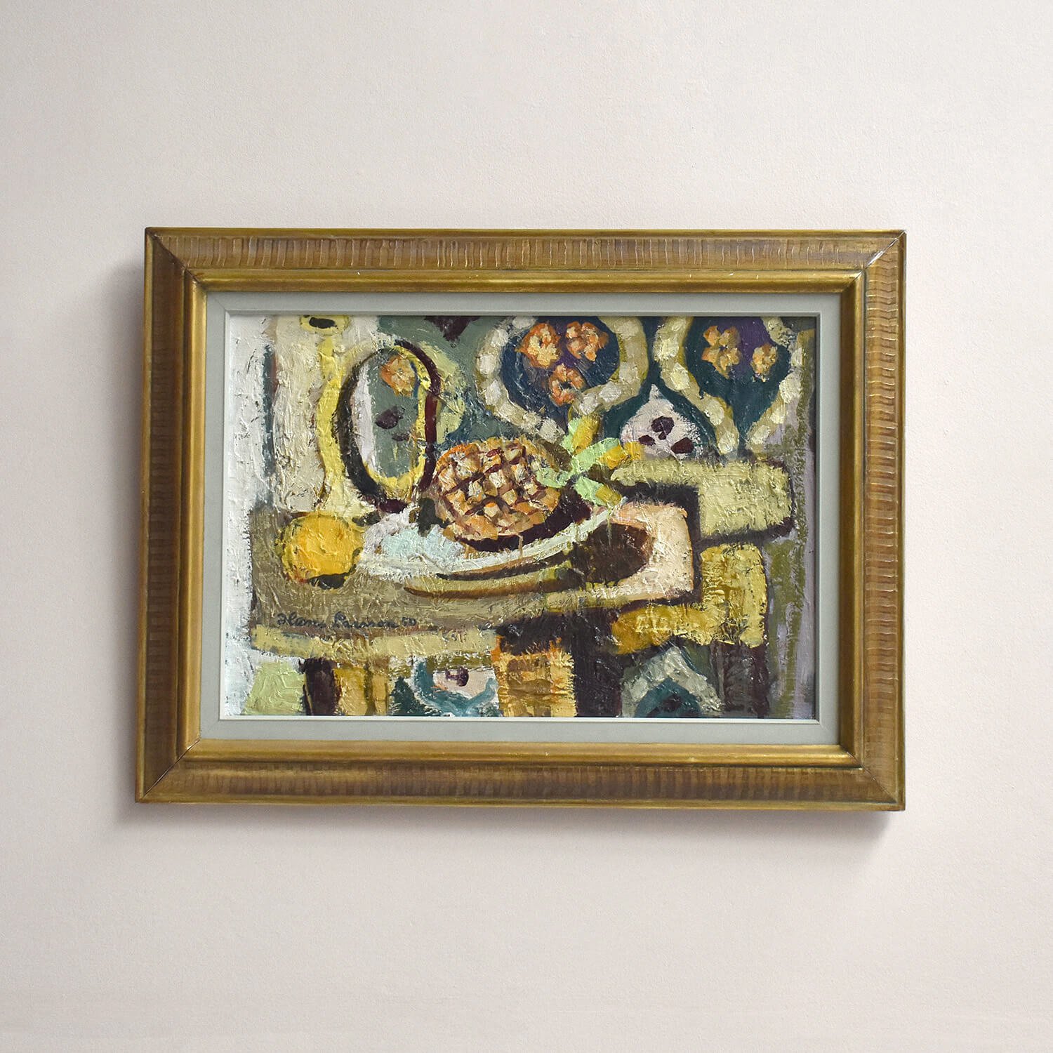 Still Life with Trumpet and Pineapple Oil Painting by Hans Larsson hutt decor