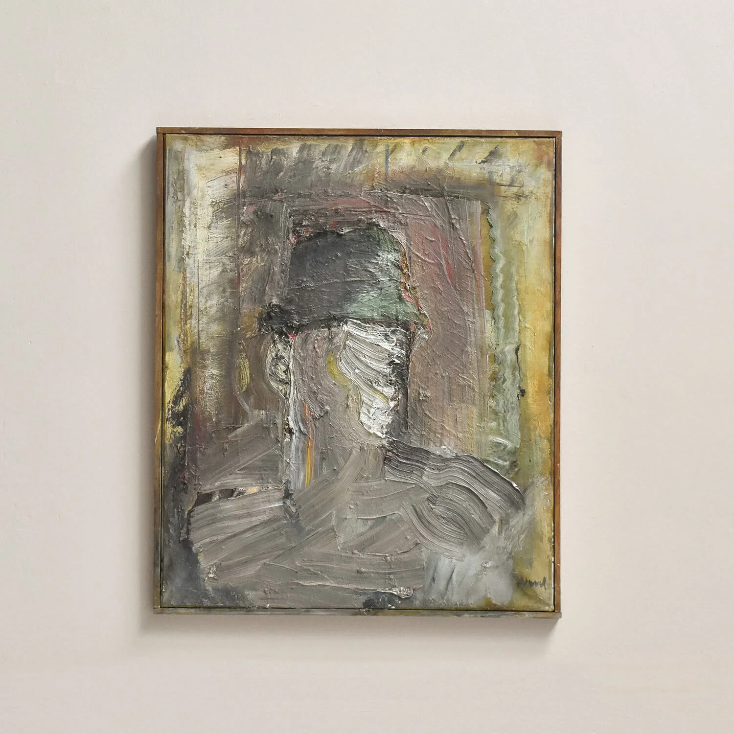 Impasto Oil on Canvas Man in Hat by Per-Olof Nord hutt decor bristol