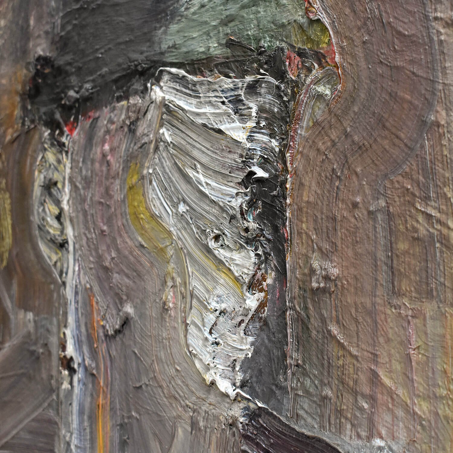 side Impasto Oil on Canvas Man in Hat by Per-Olof Nord hutt decor
