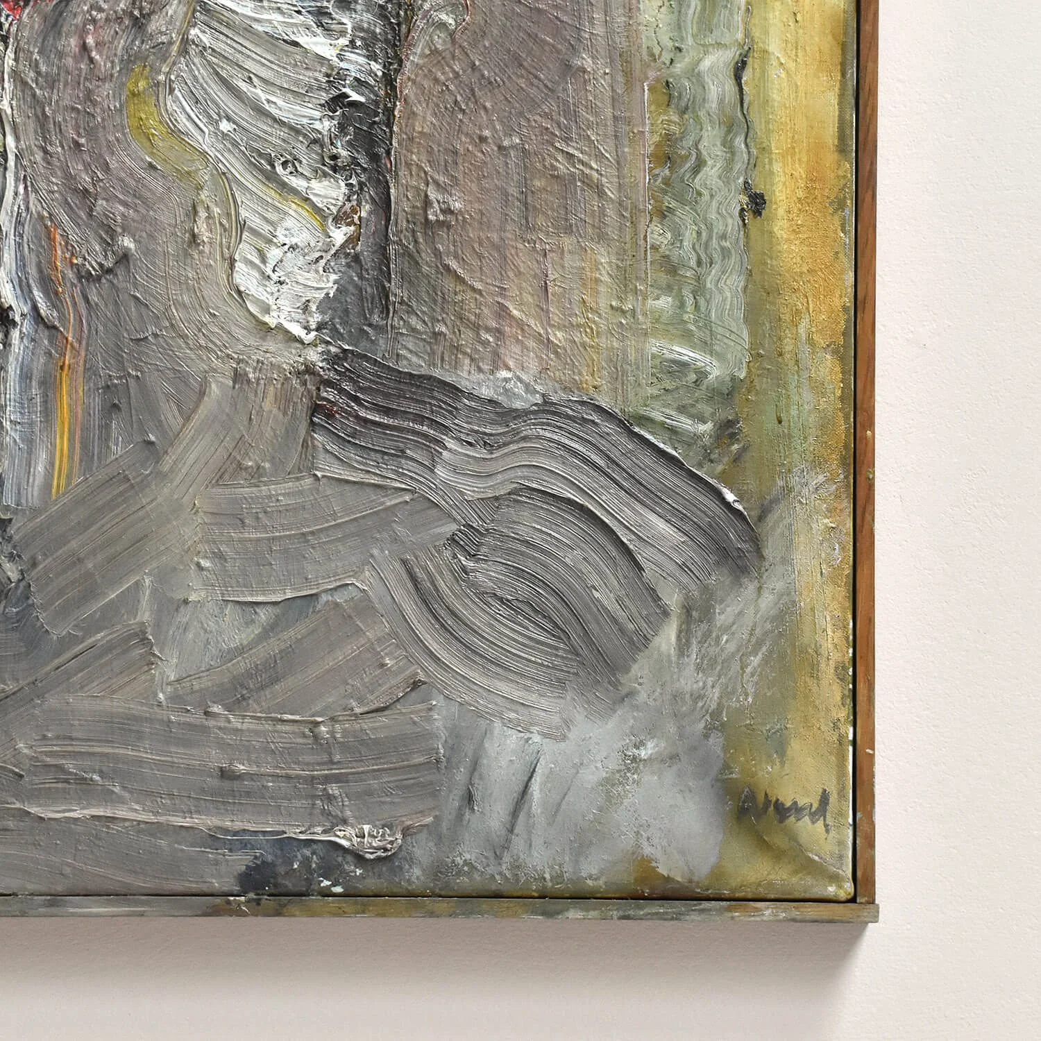 signature Impasto Oil on Canvas Man in Hat by Per-Olof Nord hutt decor