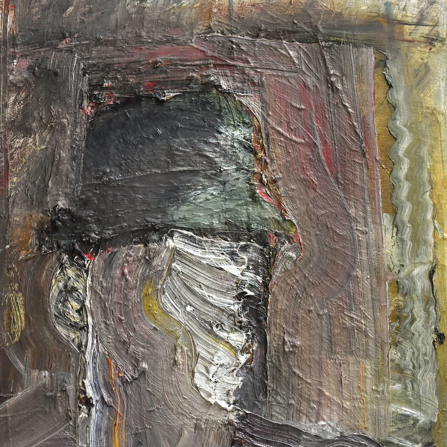 detail Impasto Oil on Canvas Man in Hat by Per-Olof Nord hutt decor