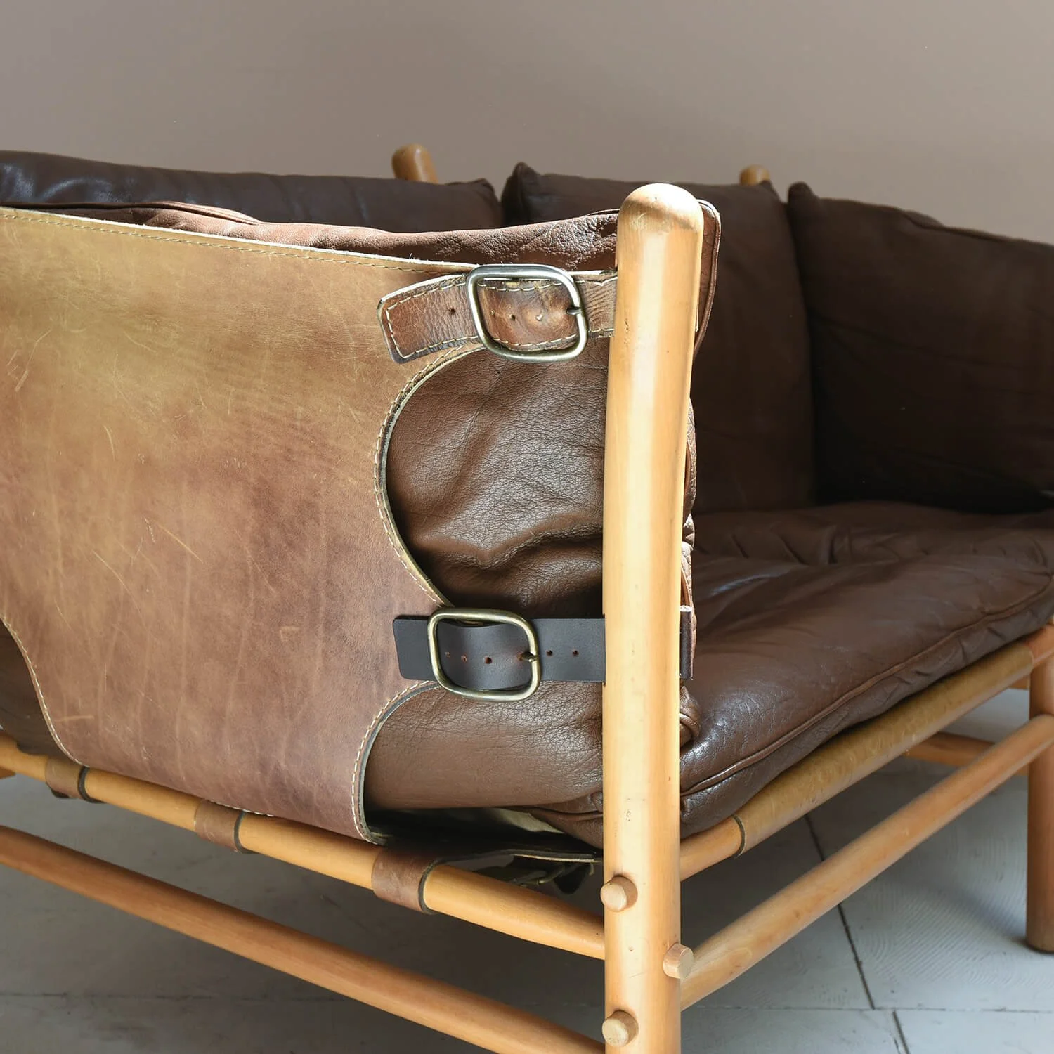 straps 1970s Arne Norell for Norell Möbel AB Two Seater 'Ilona' Sofa hutt decor bristol