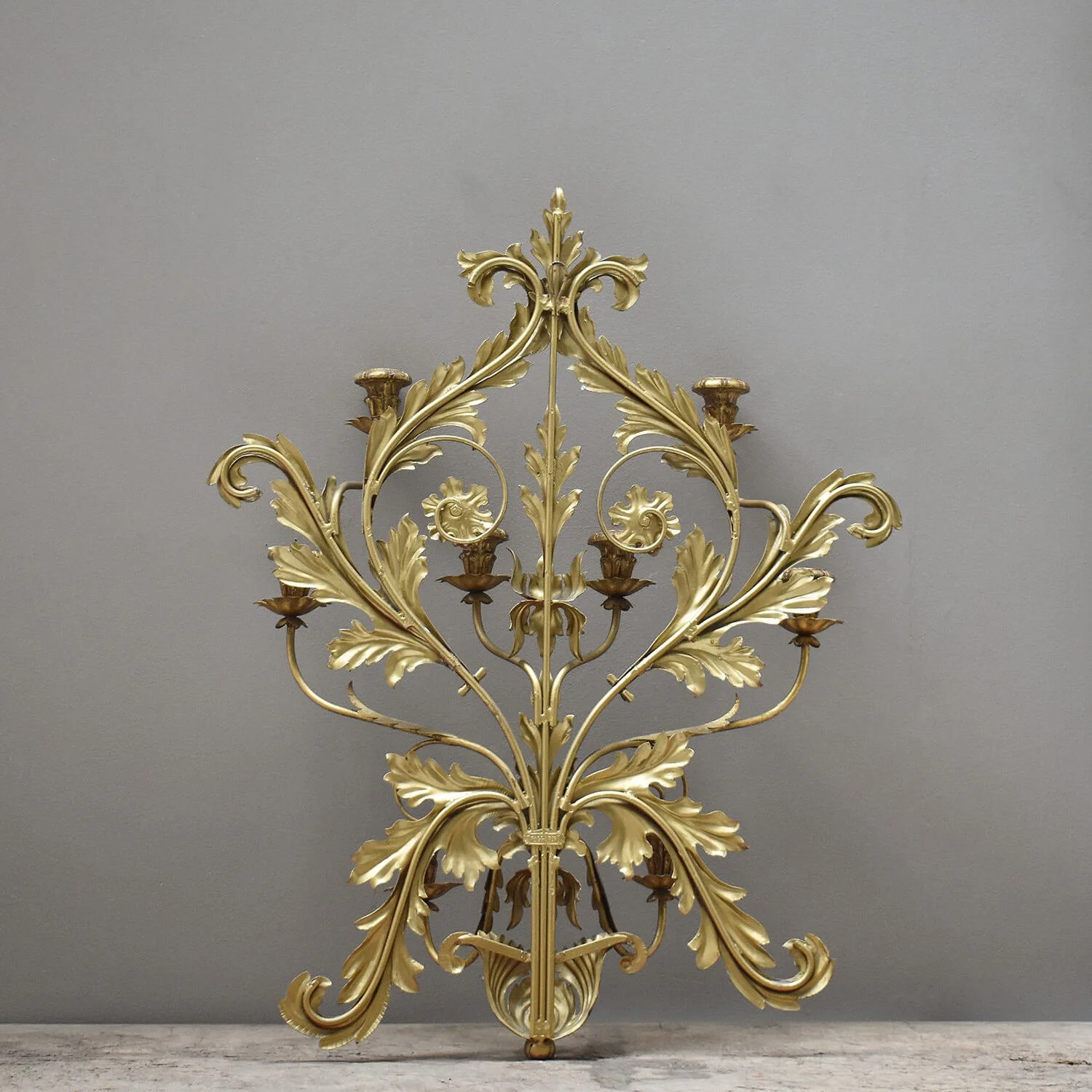 back Large Mid Century Italian Gilt Wall Sconce By Palladio hutt decor