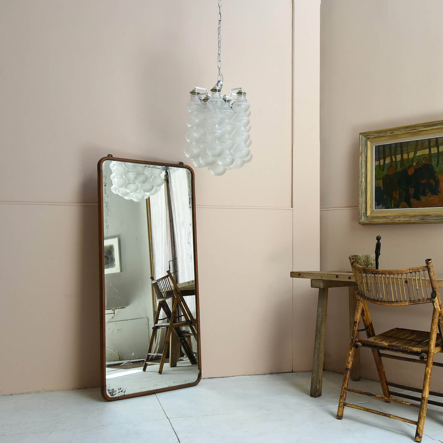 mirror 20th Century Murano Bubble Chandelier by Napoleone Martinuzzi hutt decor