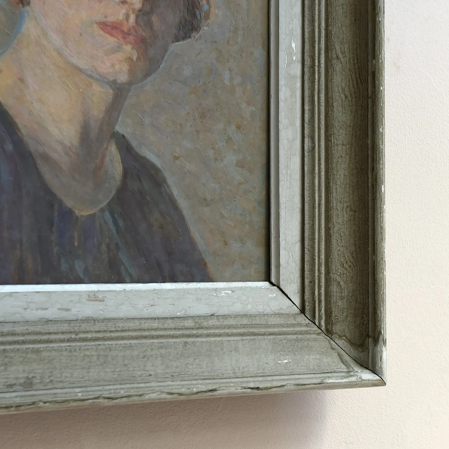 frame 20th Century French Portrait Oil Painting of Female Sitter hutt decor