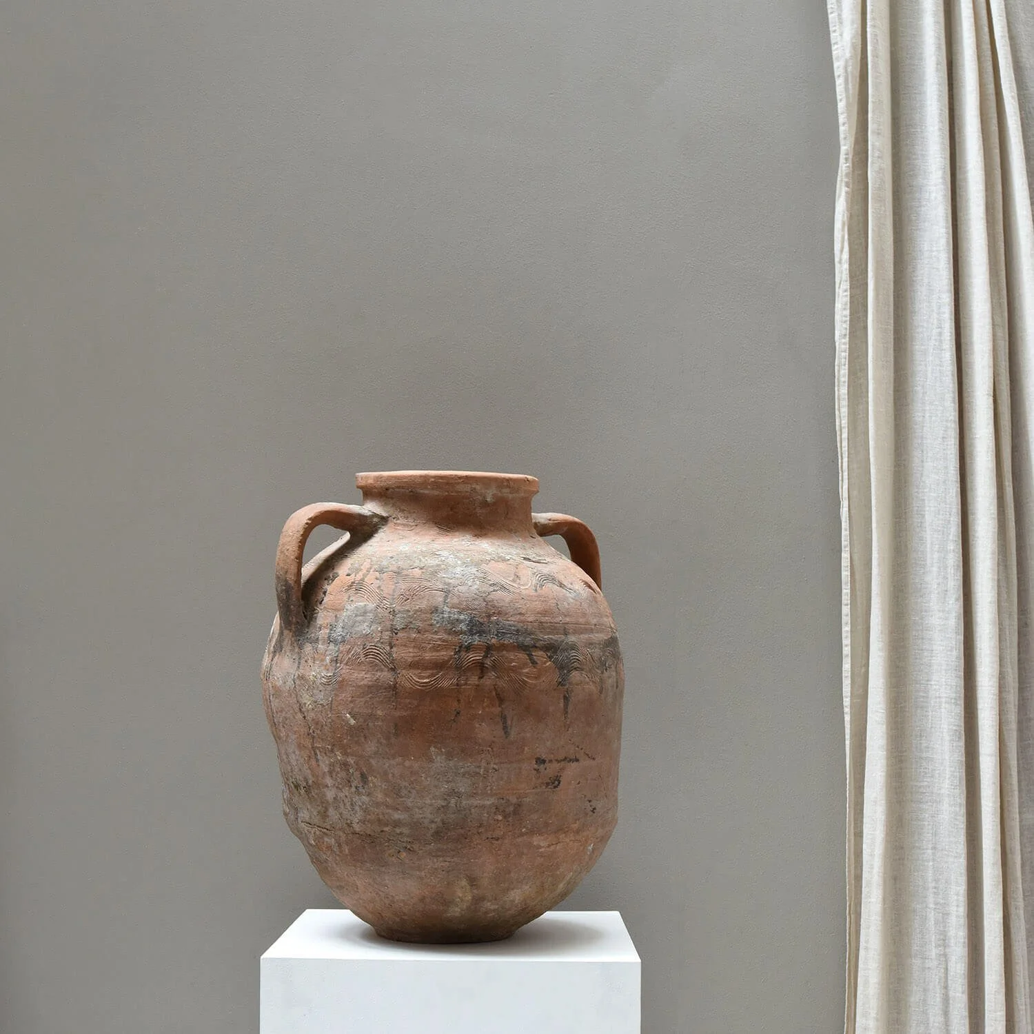 front Large Early 20th Century Terracotta Olive Pot hutt decor bristol