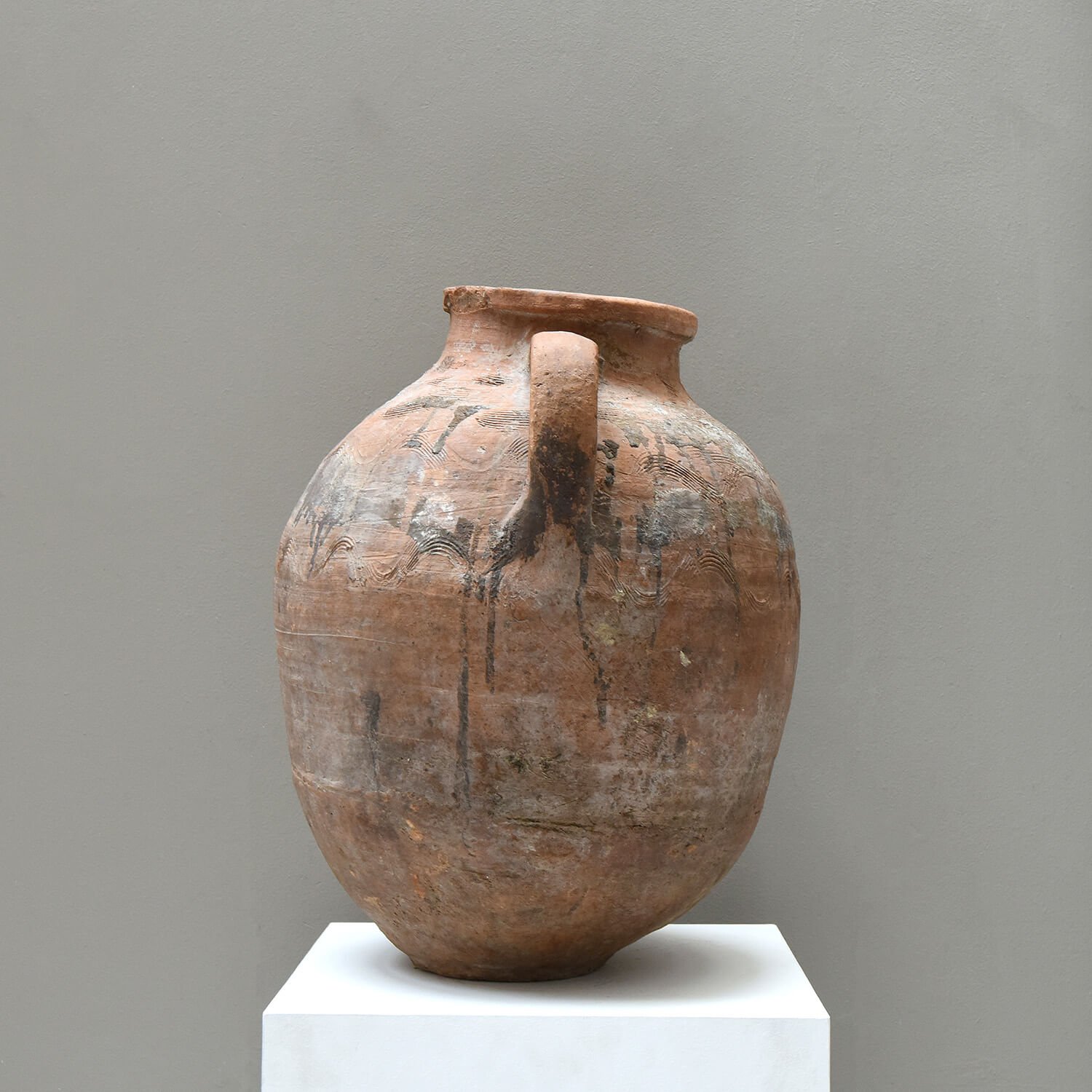 side Large Early 20th Century Terracotta Olive Pot hutt decor bristol
