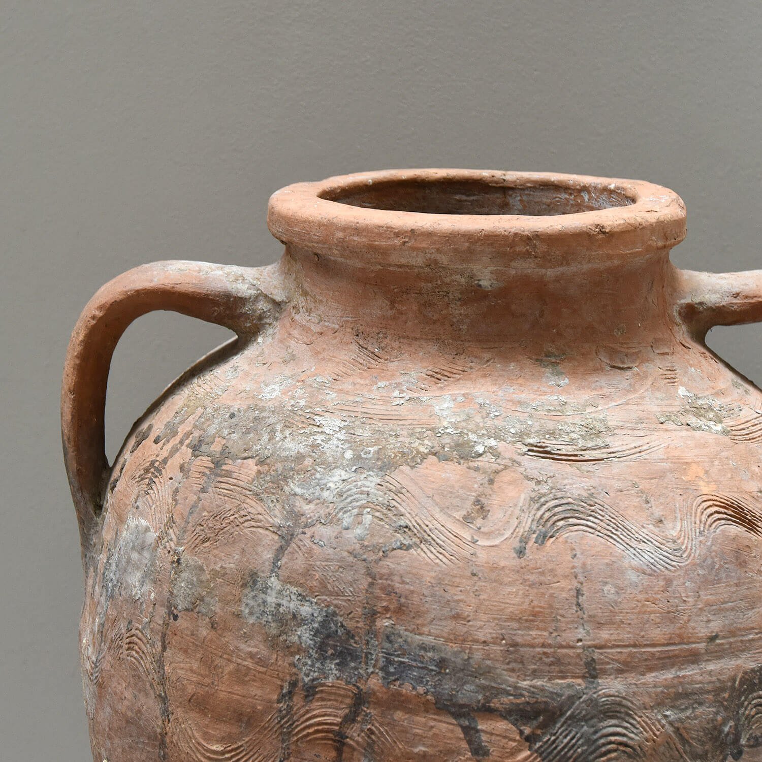 detail Large Early 20th Century Terracotta Olive Pot hutt decor bristol