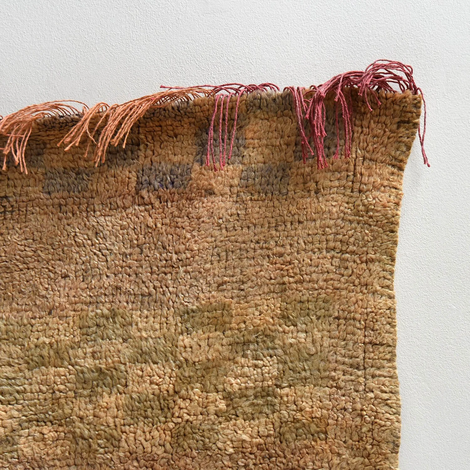 tassels 20th Century Peachy Checkerboard Moroccan Rug hutt decor bristol