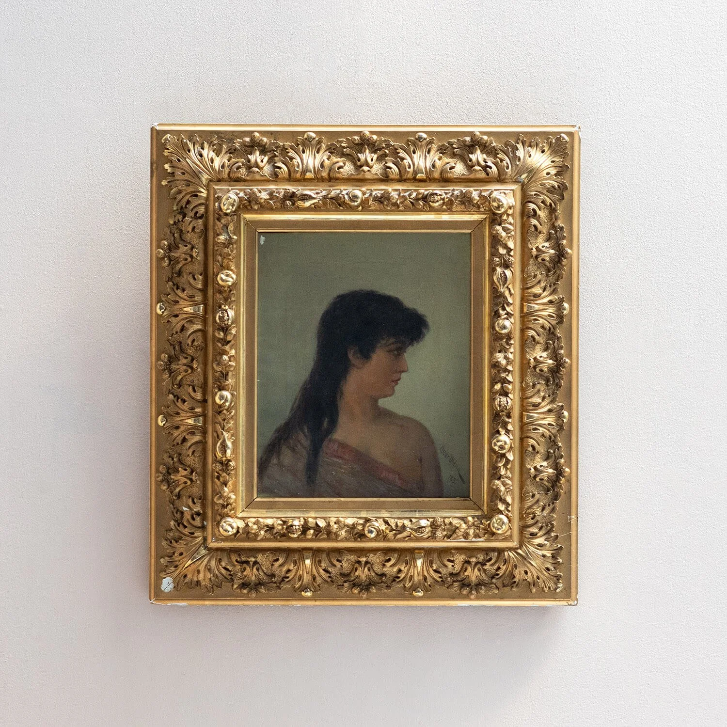 19th Century Portrait Oil Painting by Oscar Ohlson hutt decor
