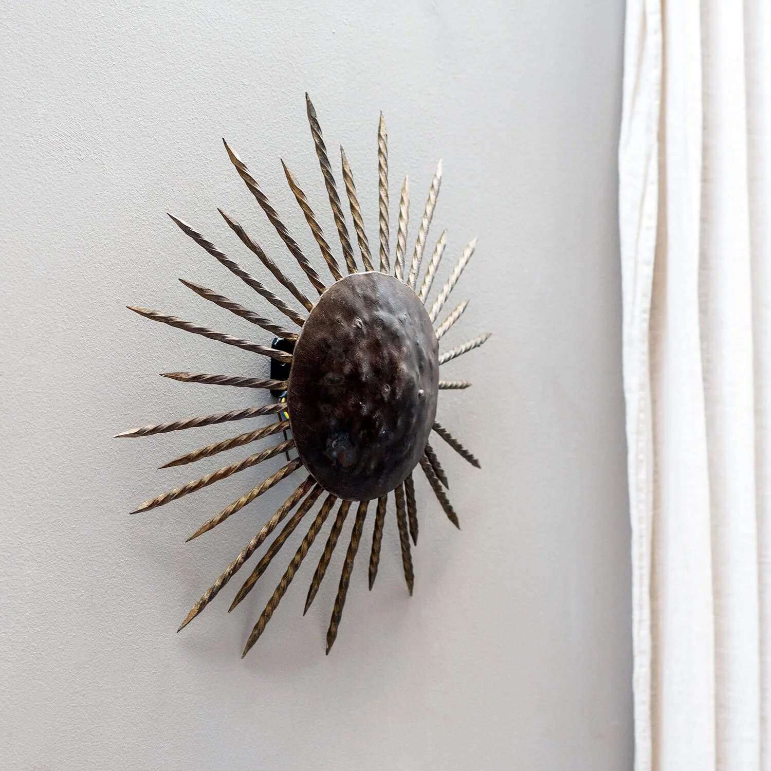 side 20th Century Sunburst Sconce Light hutt decor