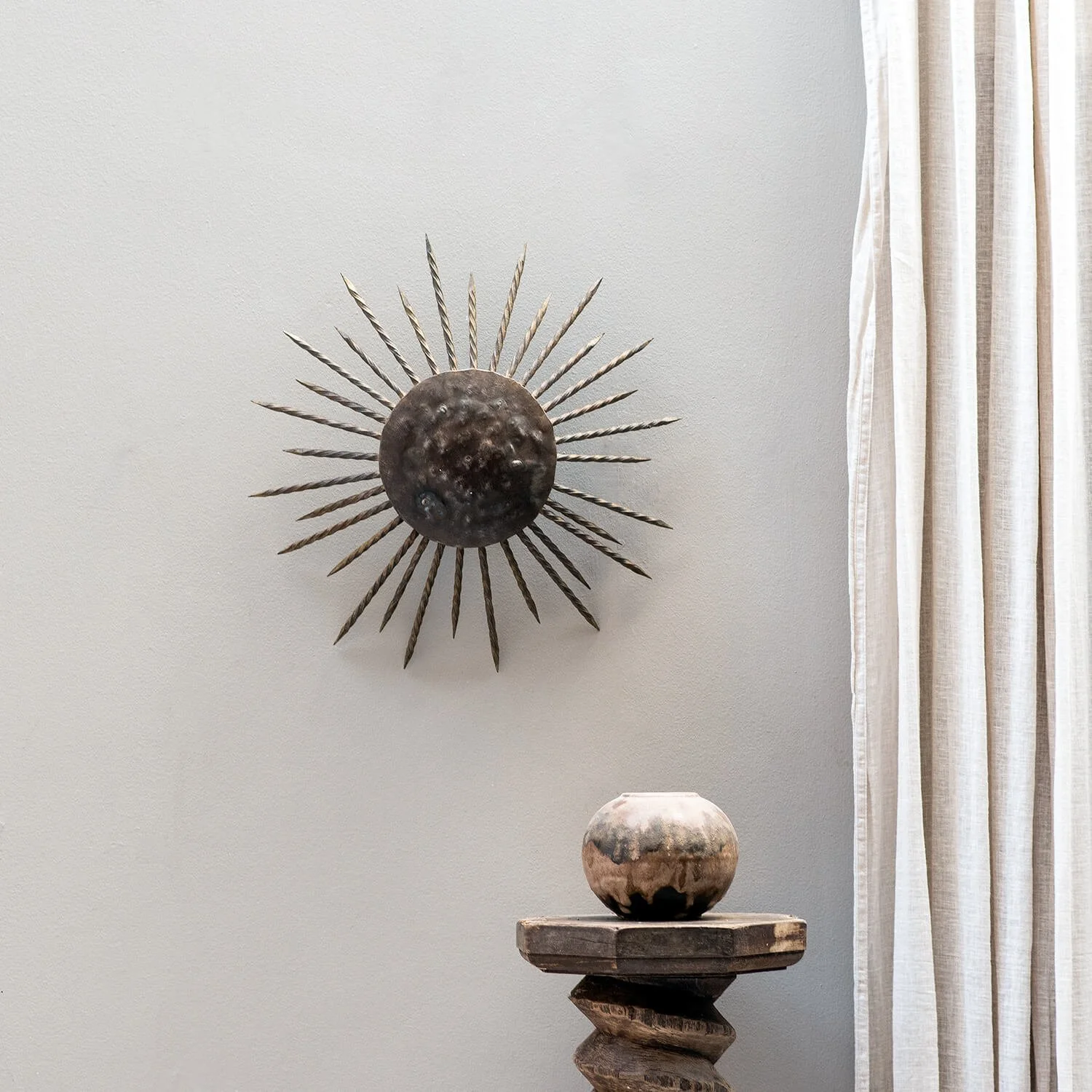 sculpture 20th Century Sunburst Sconce Light hutt decor