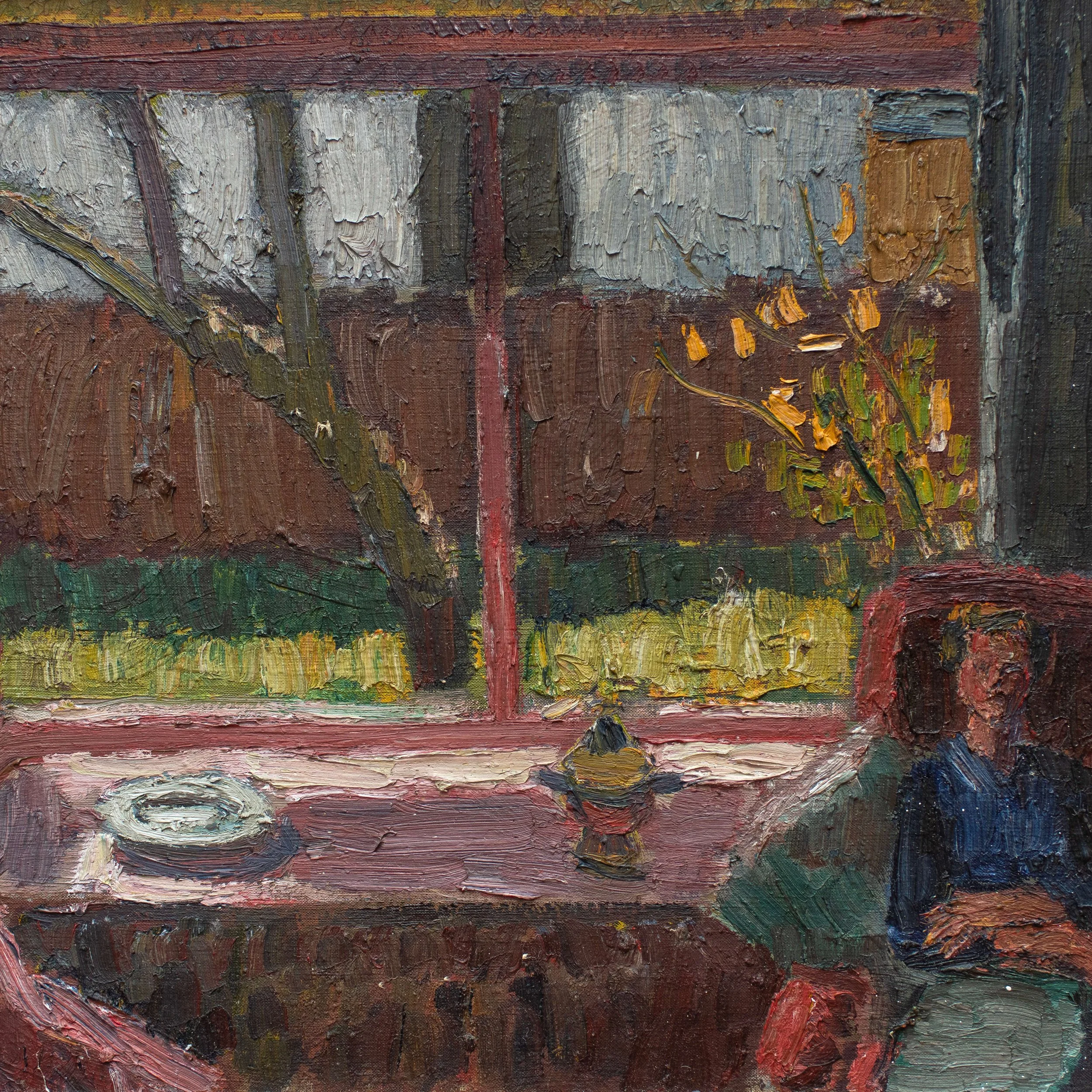 detail Figure by Window Oil Painting by George Hooper