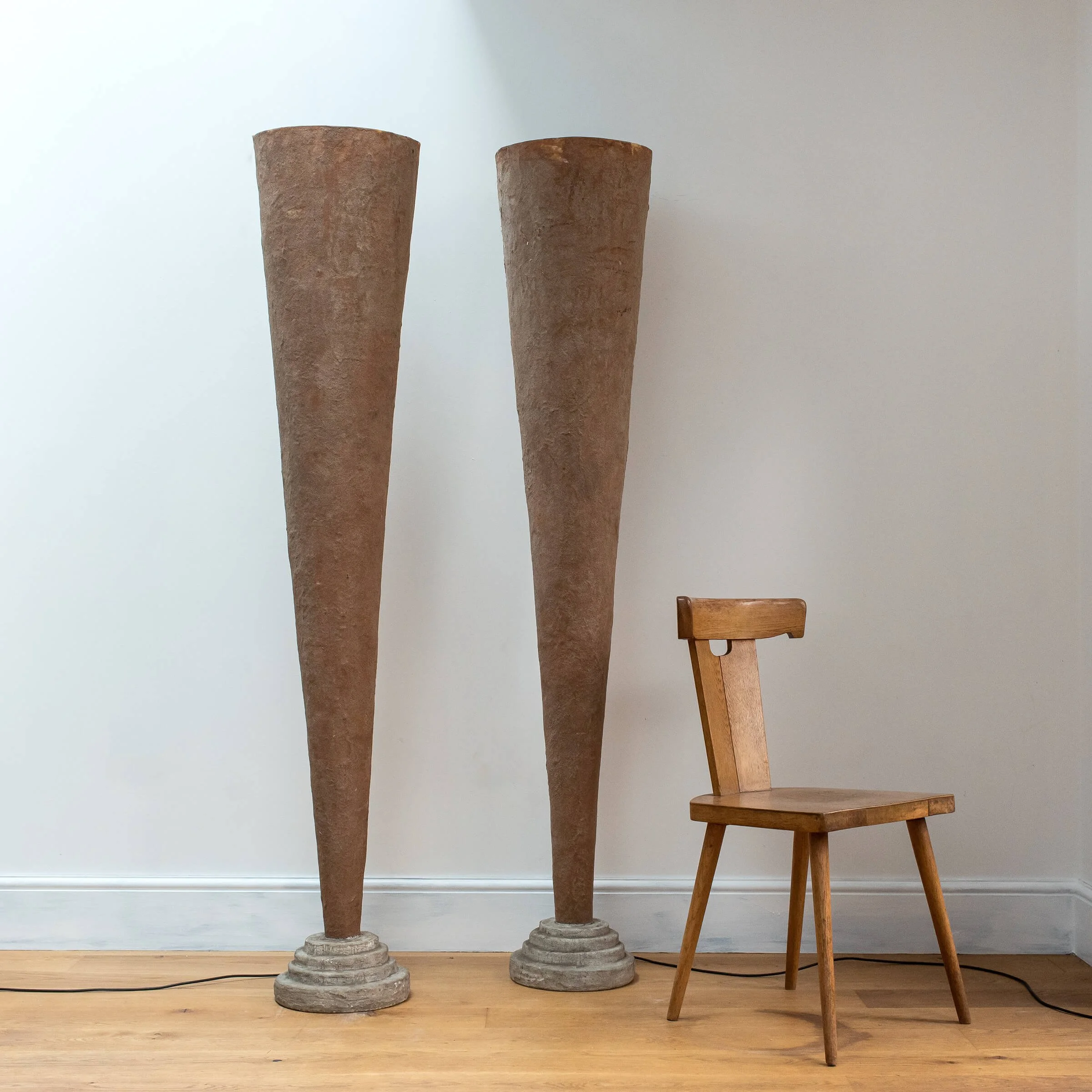 Pair of Fibreglass Postmodern Floor Lights