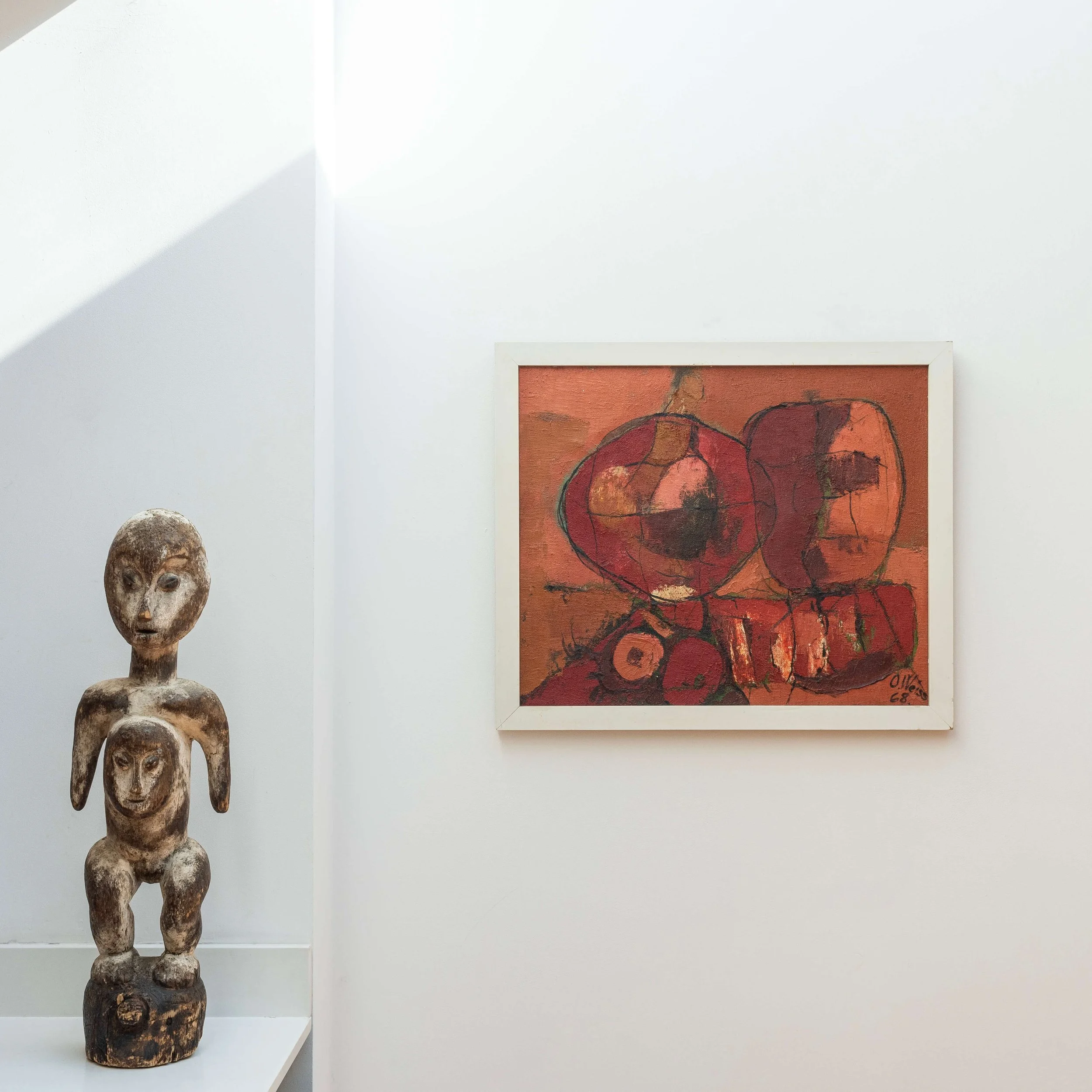 sculpture Modernist 20th Century Painting of Abstract Figures hutt decor
