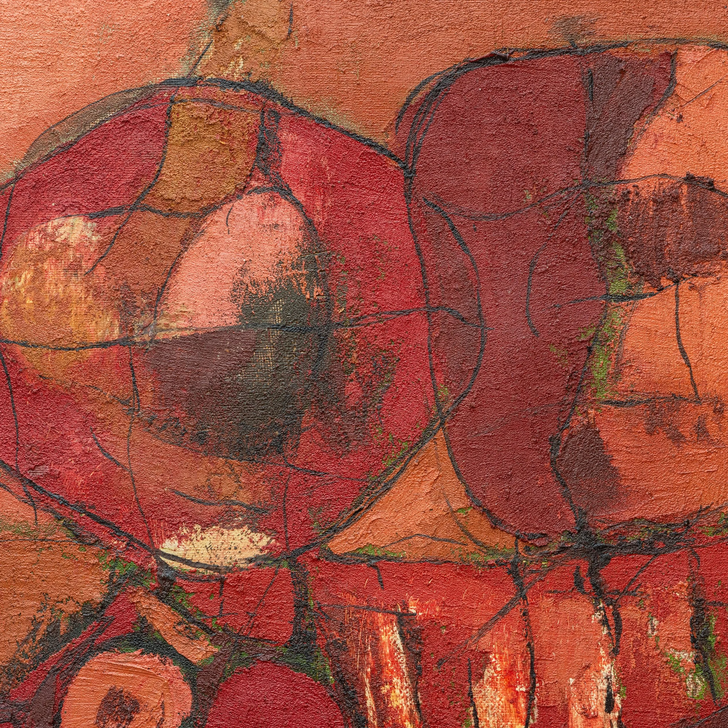 detail Modernist 20th Century Painting of Abstract Figures hutt decor