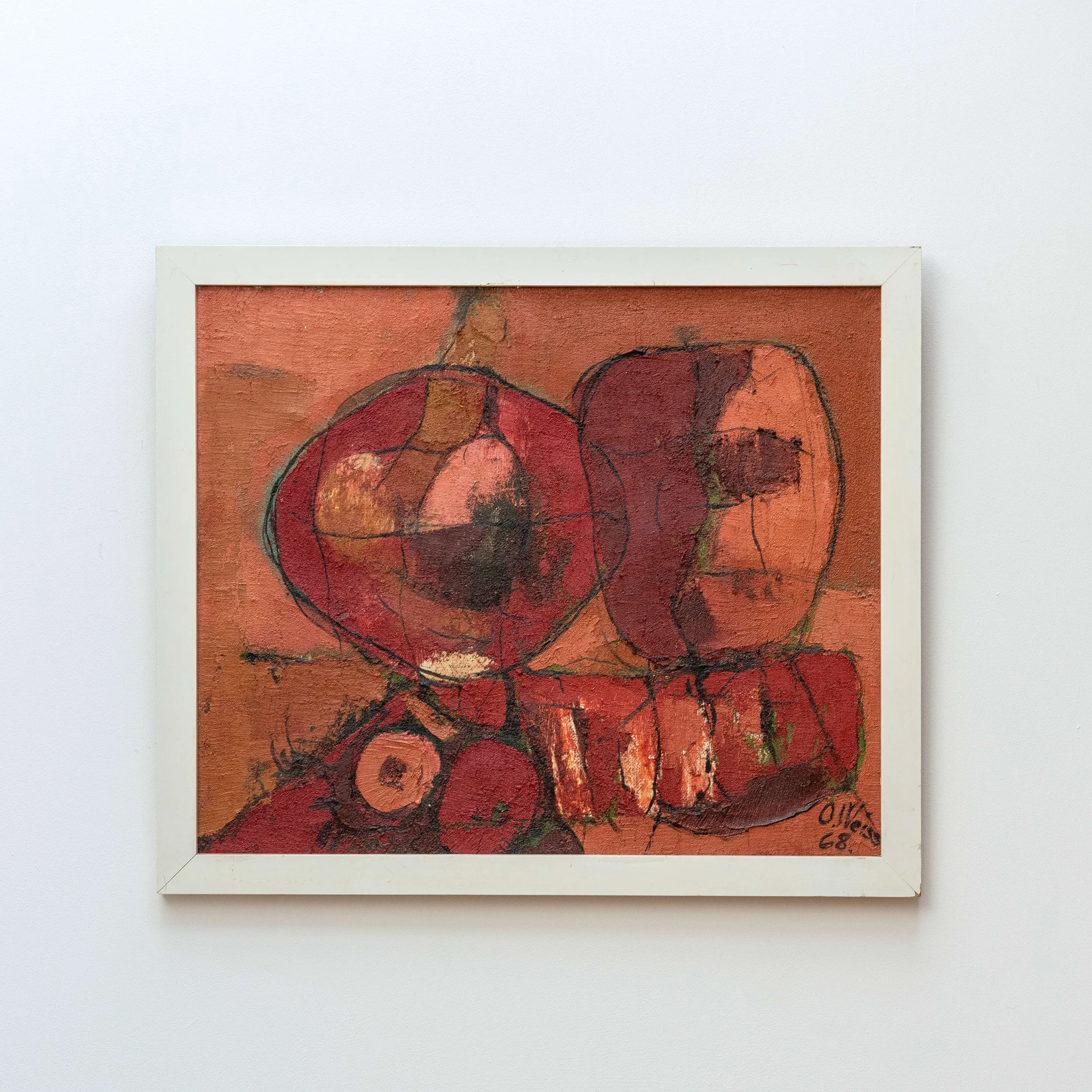 Modernist 20th Century Painting of Abstract Figures